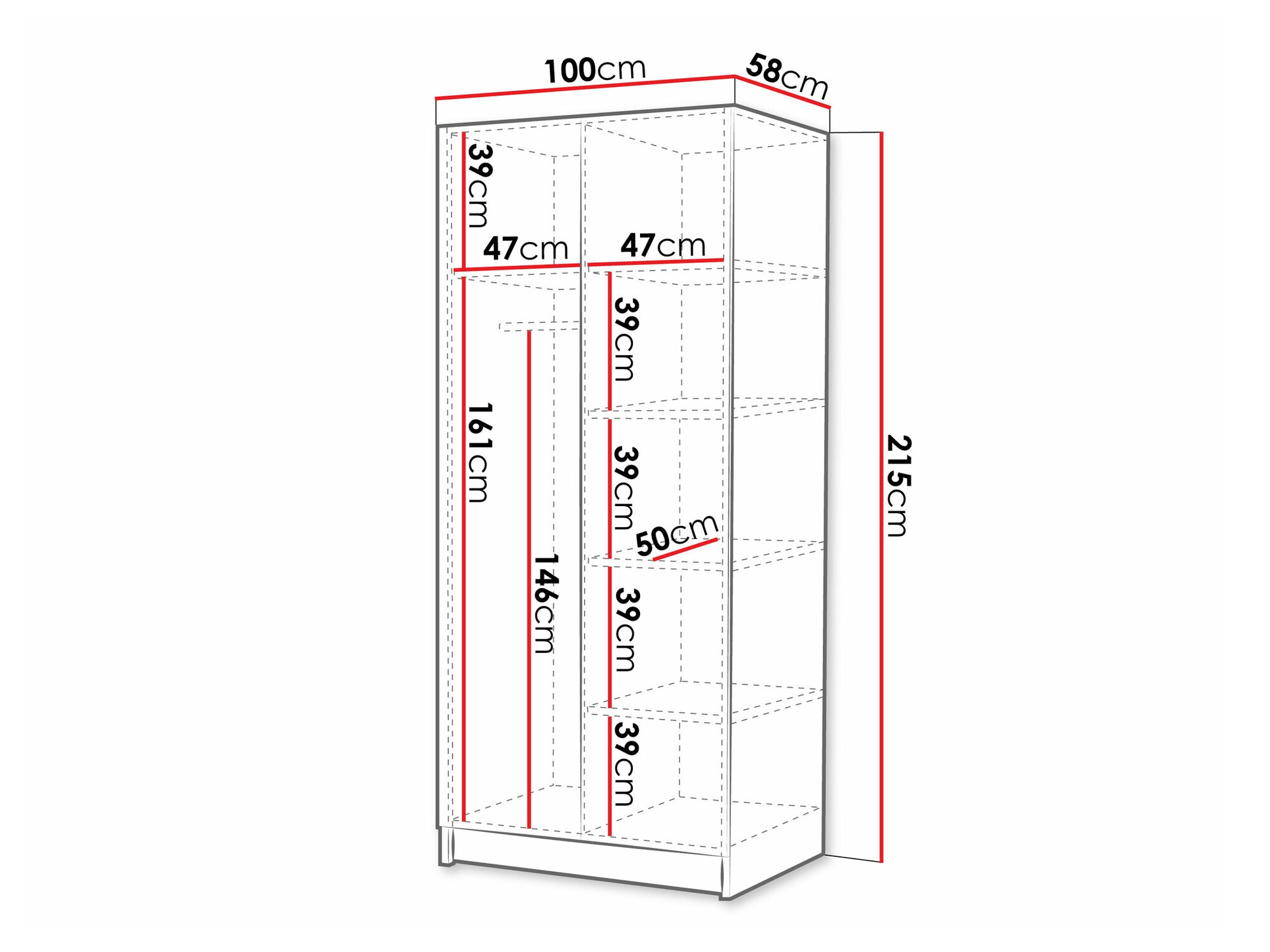 Kledingkast Closico 194 (Licht hout + Gouden)