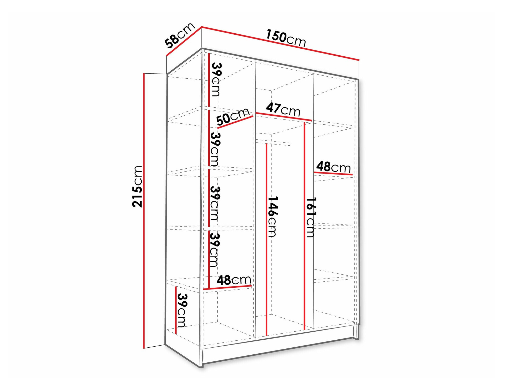 Kledingkast Closico 196 (Licht hout + Zwart)