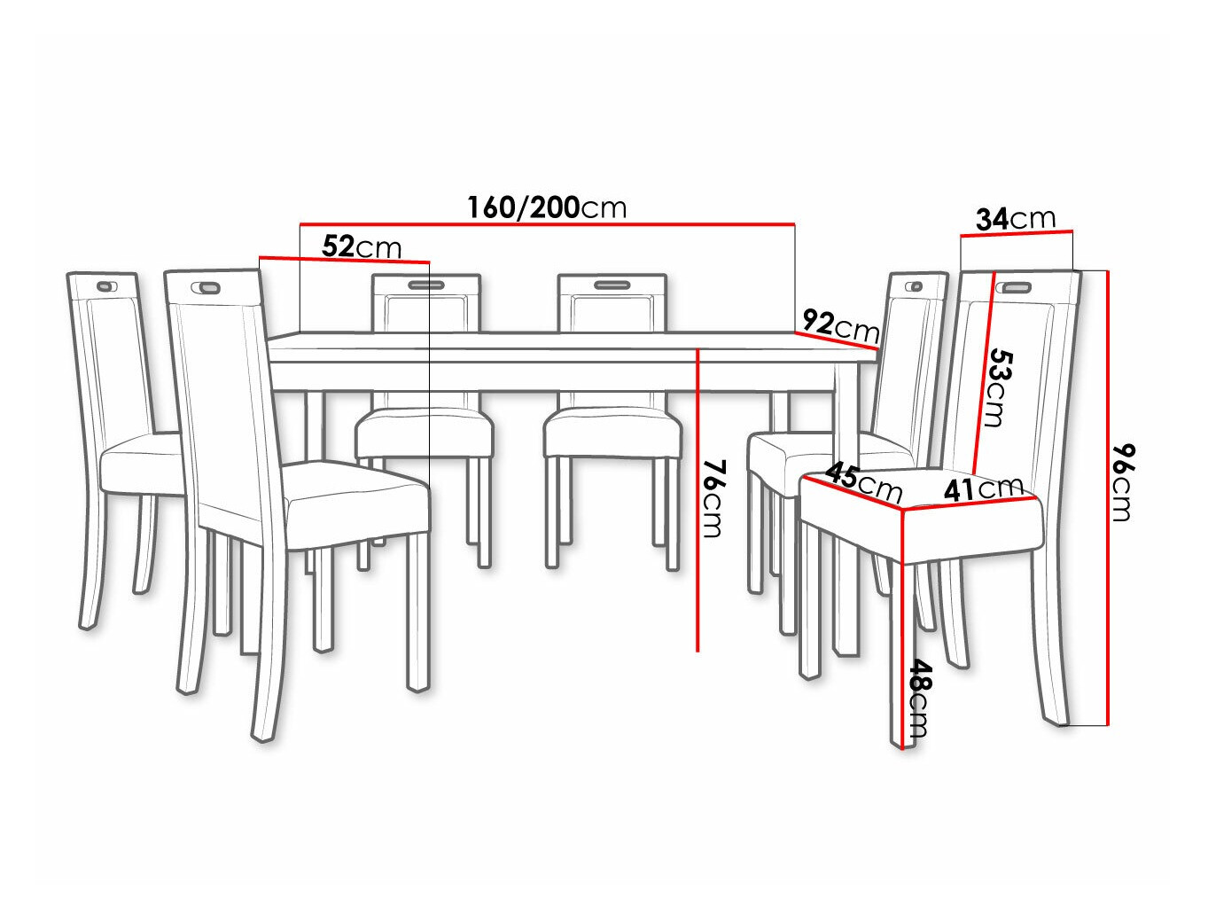 Eetkamerset Victorville 308 (Sonoma eik)