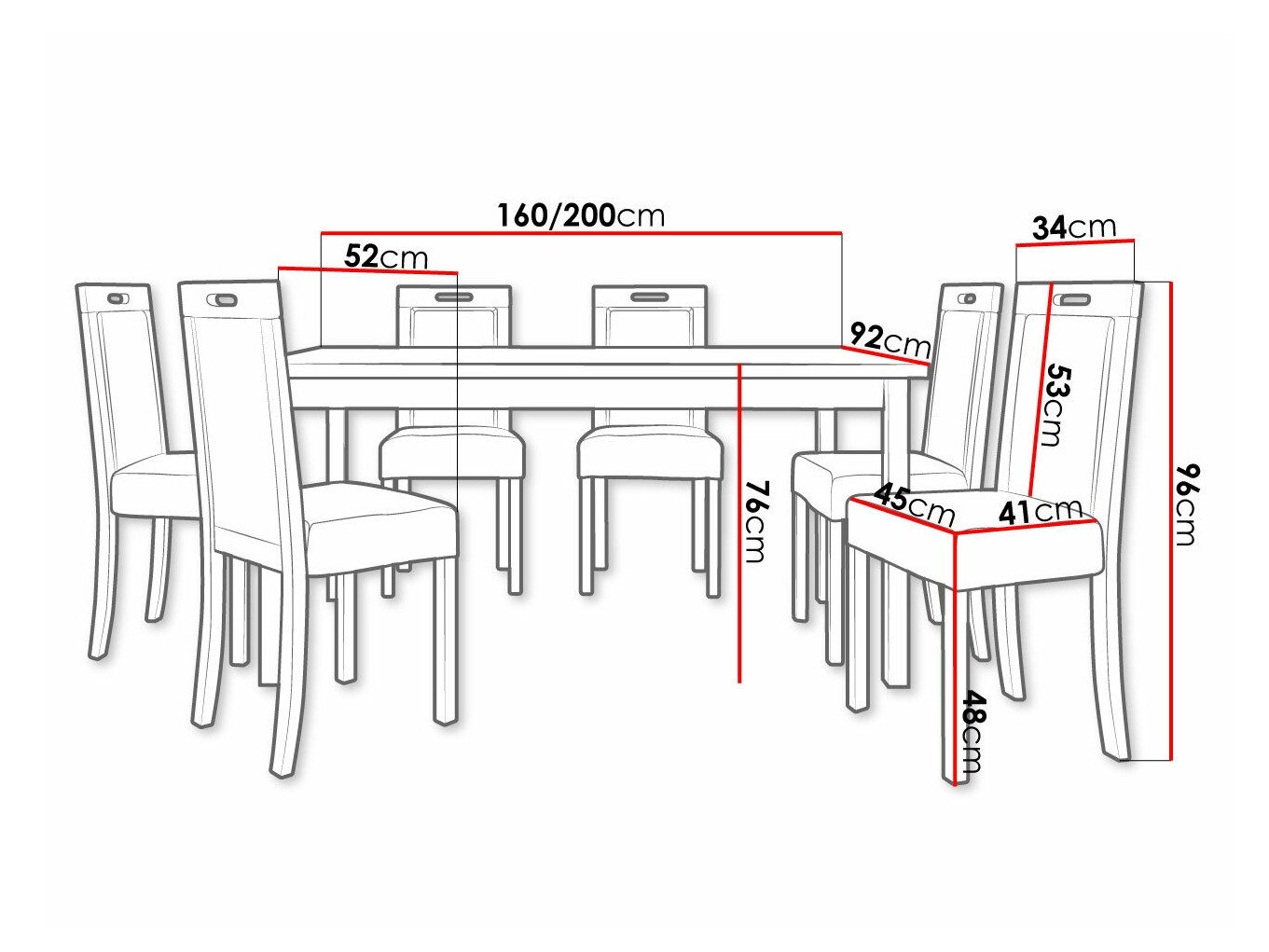 Eetkamerset Victorville 308 (Sonoma eik)