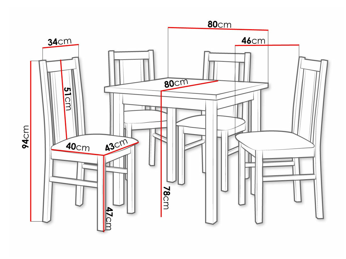 Eetkamerset Victorville 310 (Moer)