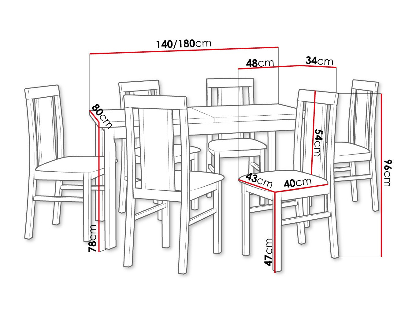 Eetkamerset Victorville 315 (Sonoma eik)