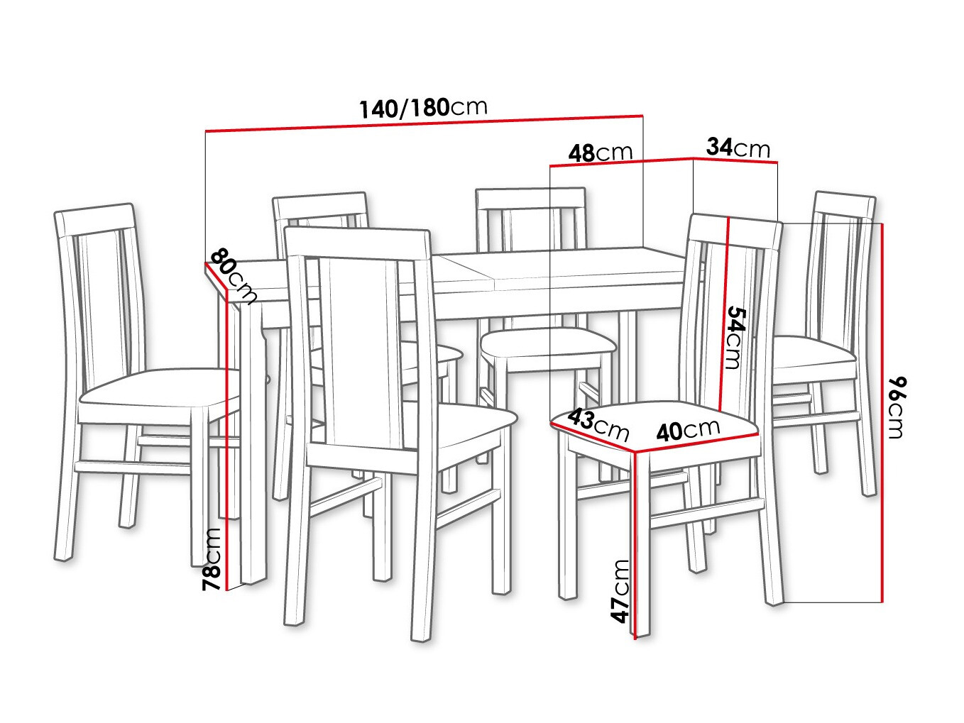 Eetkamerset Victorville 315 (Sonoma eik)