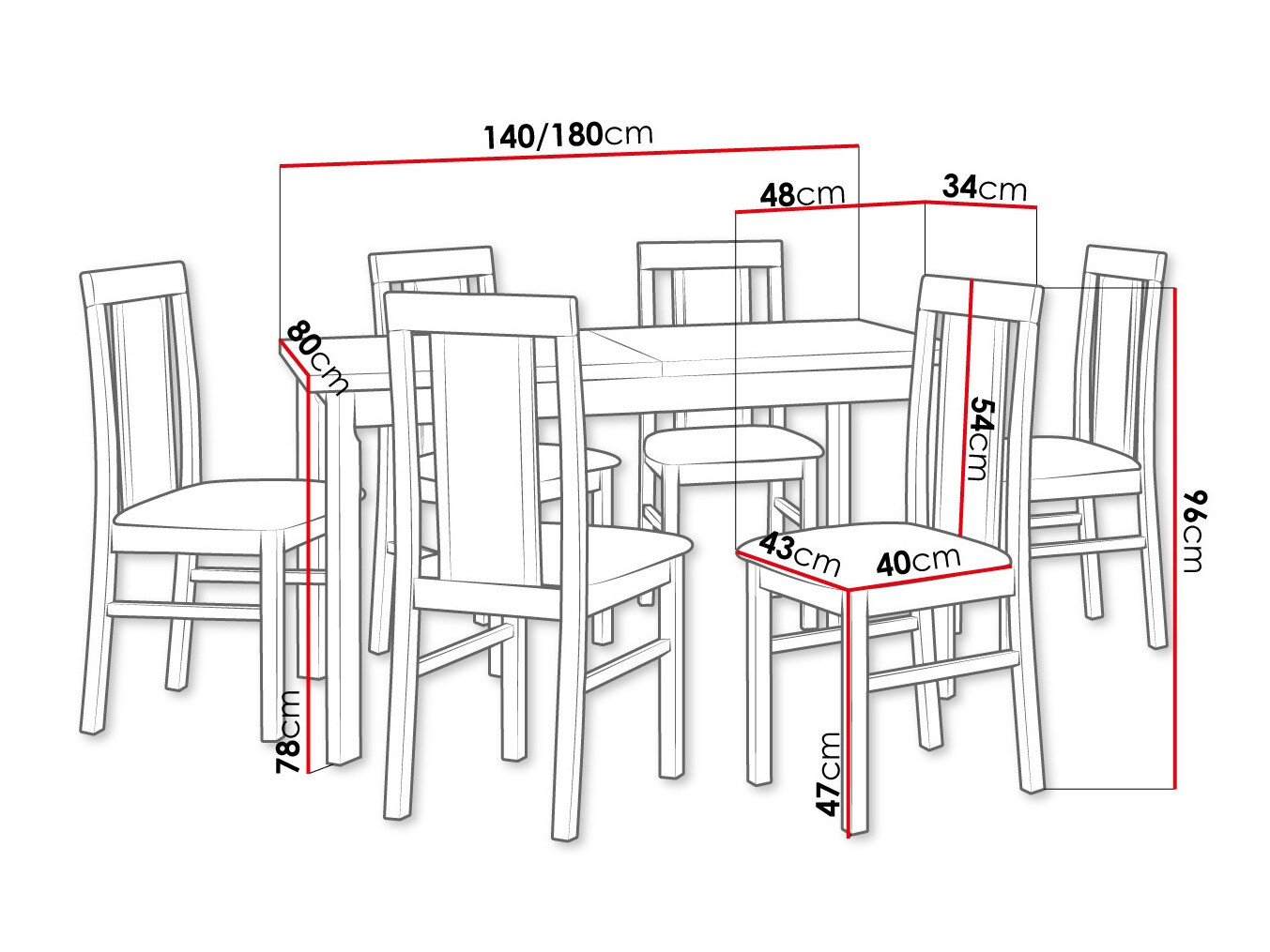 Eetkamerset Victorville 315 (Sonoma eik)