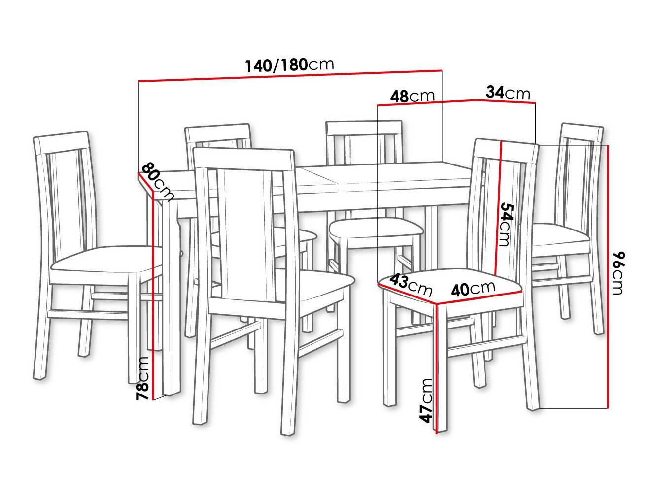 Eetkamerset Victorville 315 (Sonoma eik)