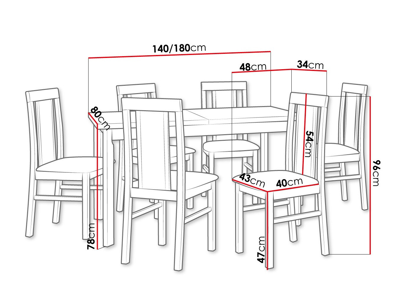 Eetkamerset Victorville 315 (Sonoma eik)