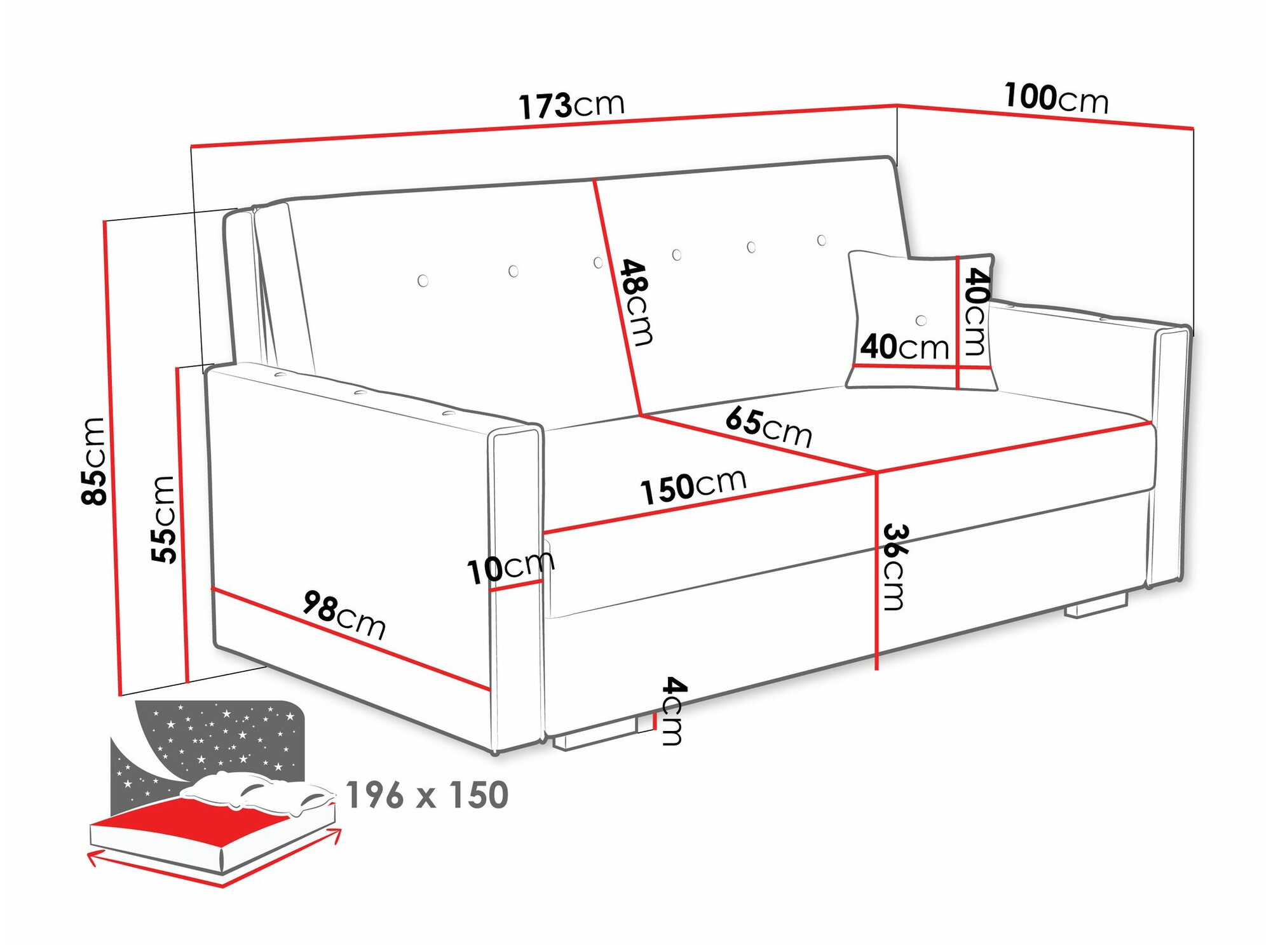 Slaapbank Caelrin IV (Coral 15)