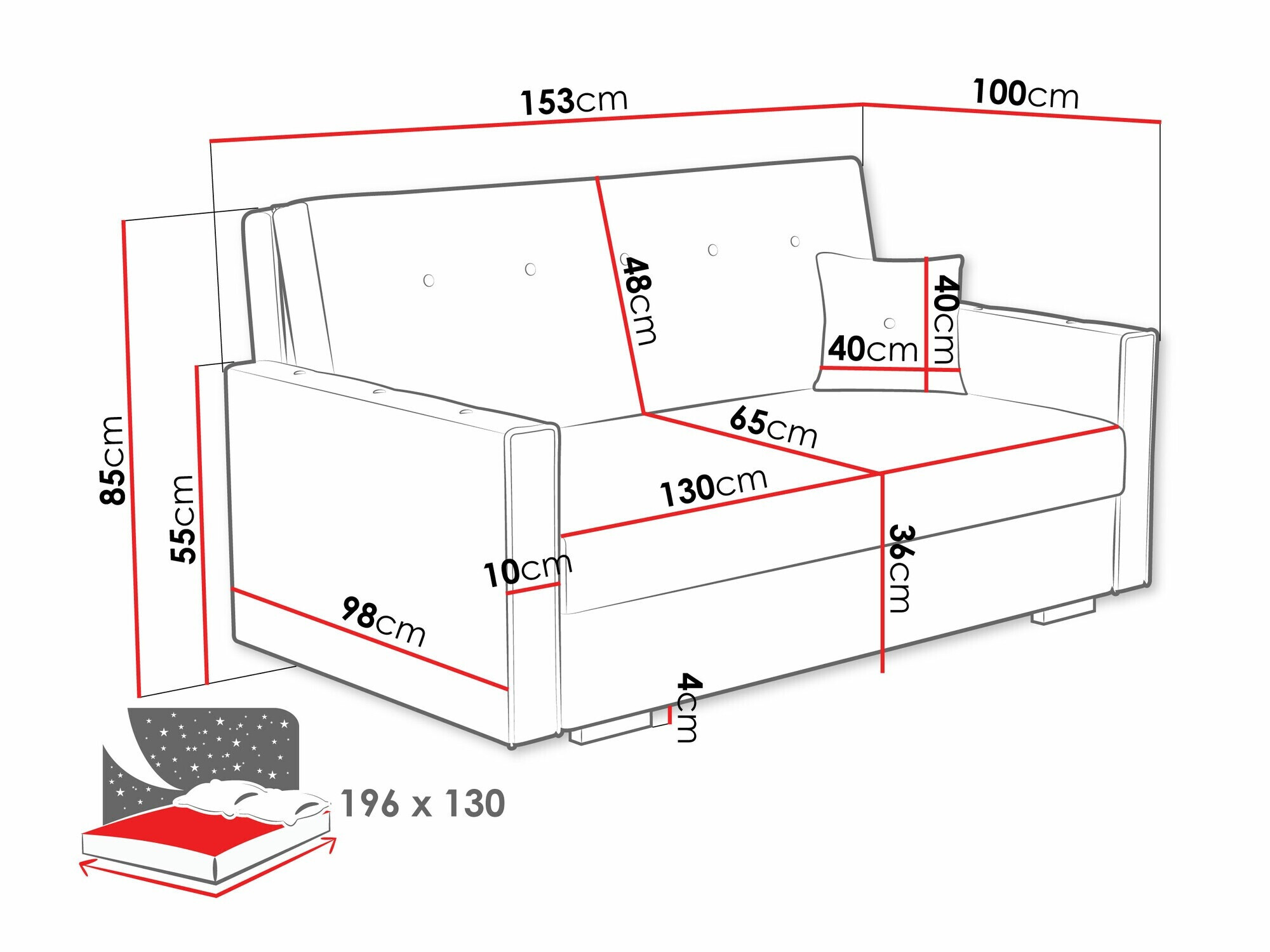 Slaapbank Caelrin III (Coral 75)