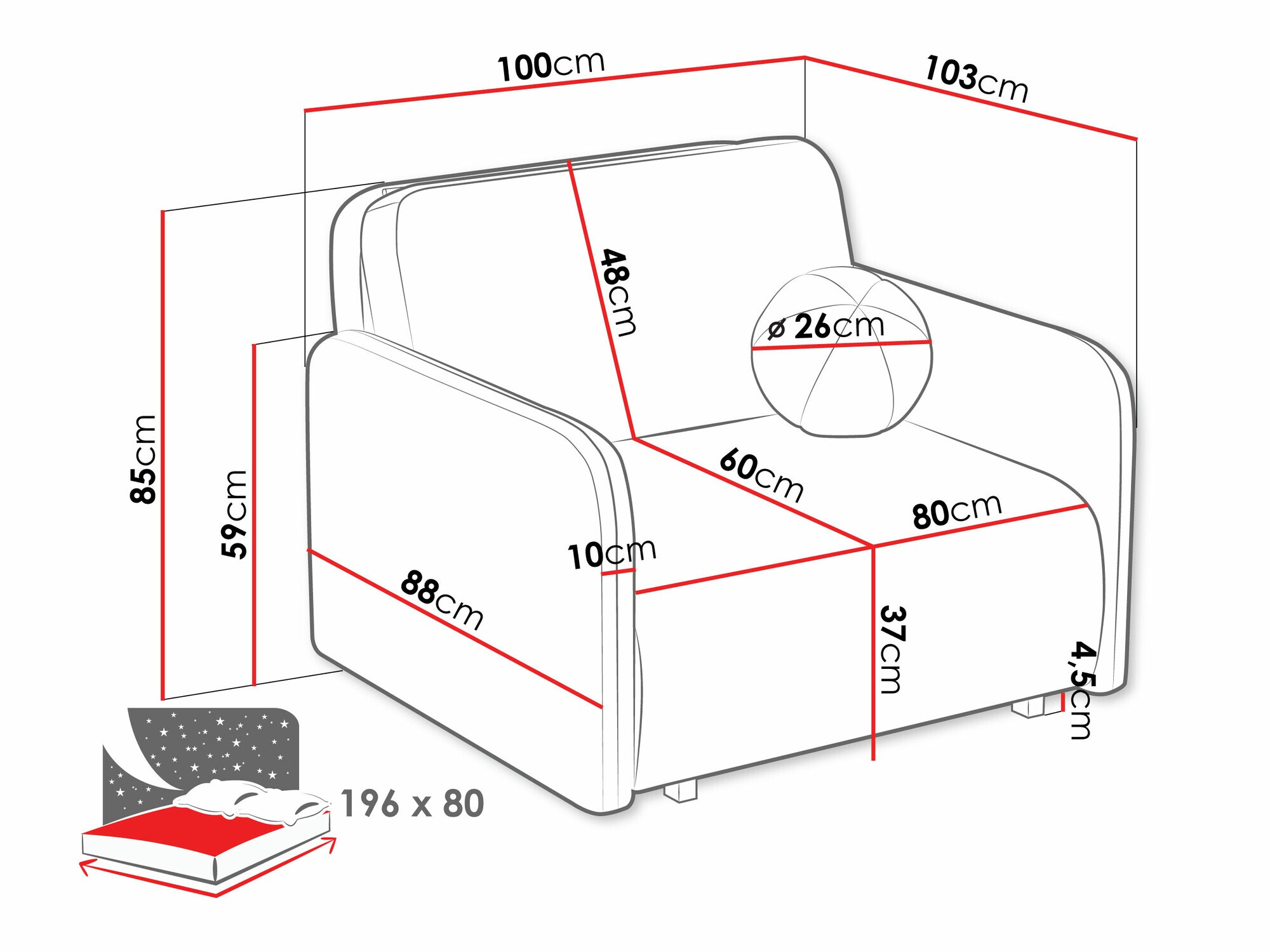 Fauteuil Columbus 240 (Coral 75)