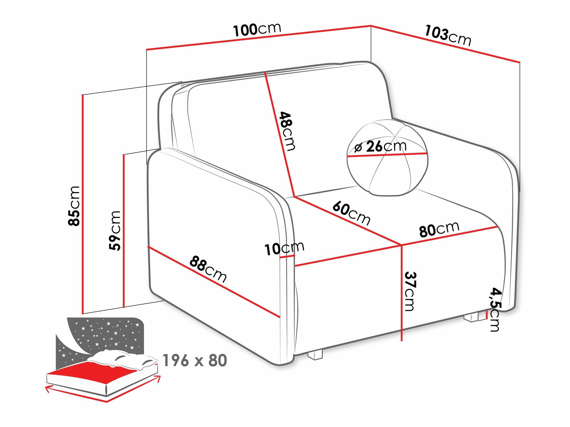 Fauteuil Columbus 240 (Velo 635)