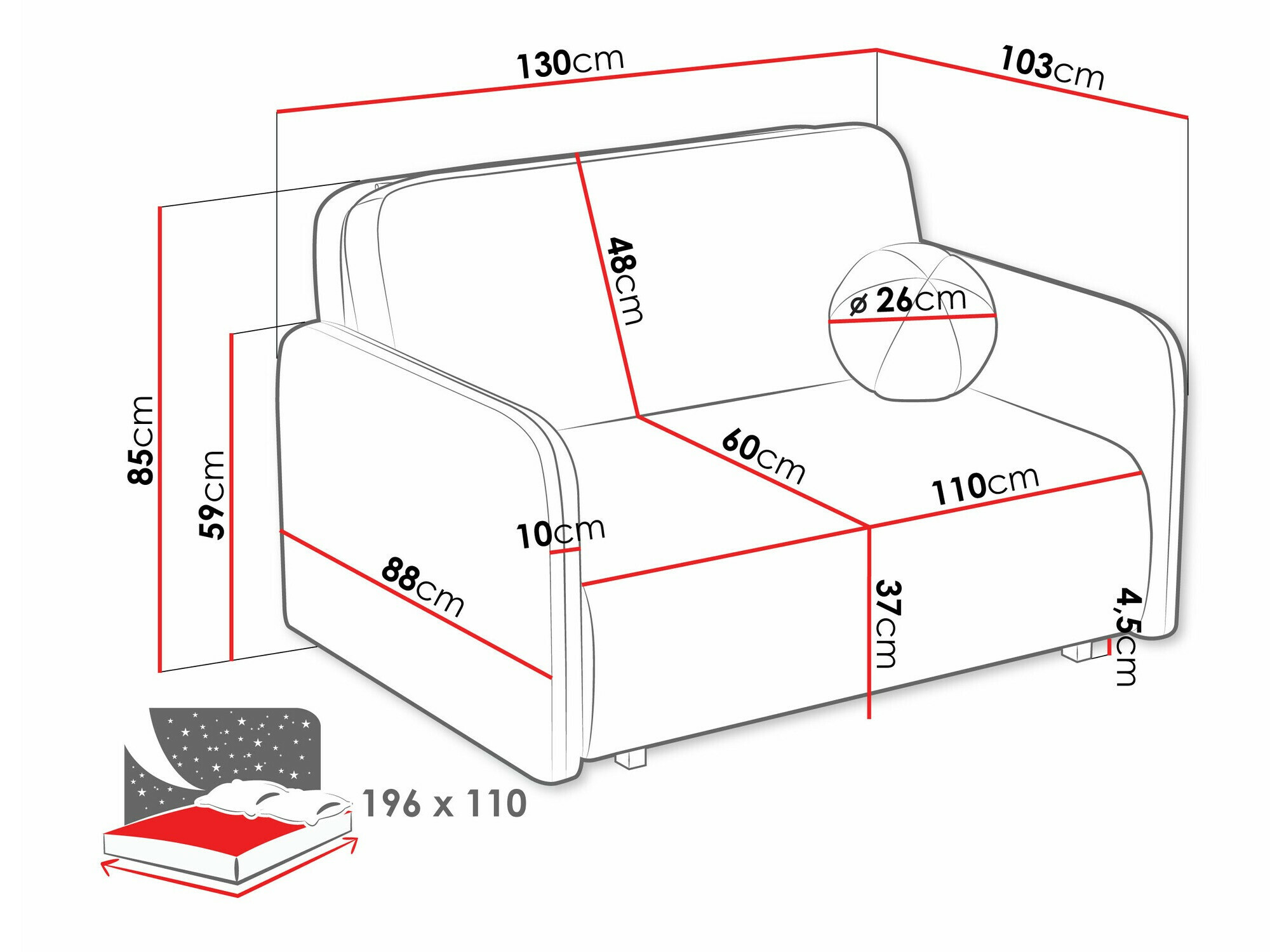 Slaapbank Columbus 239 (Velo 626)