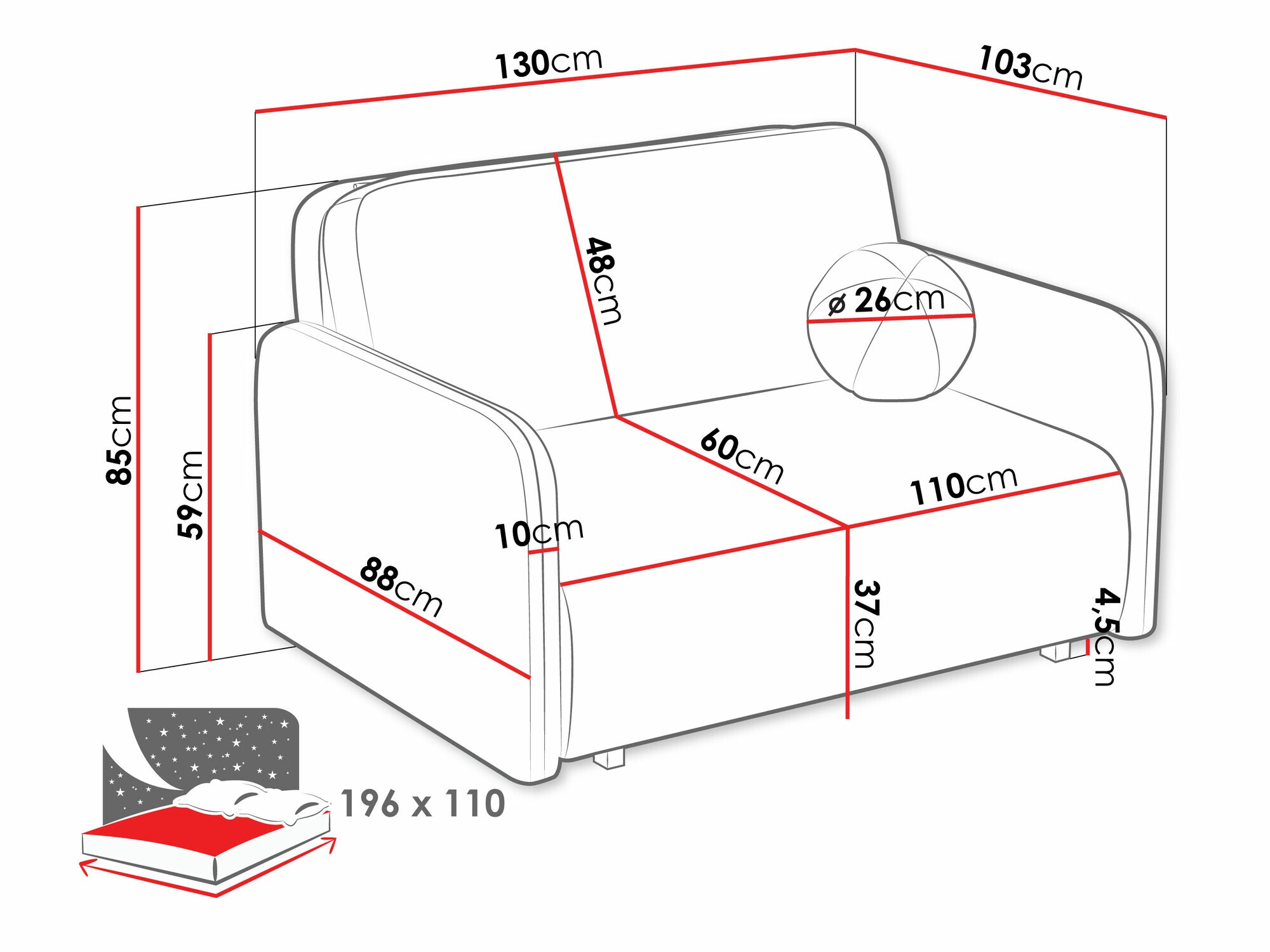 Slaapbank Columbus 239 (Velo 627)