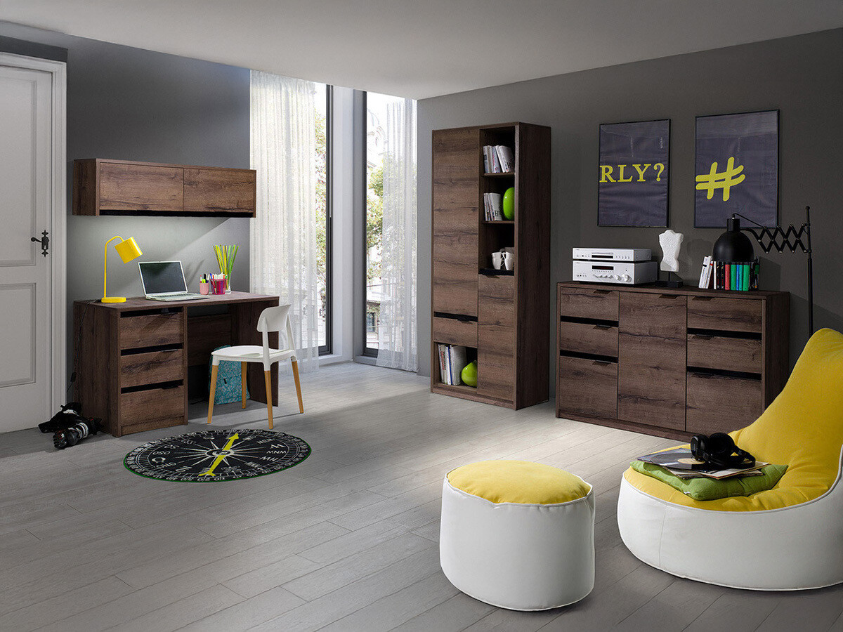 Thuiskantoorset Fivelbo 116 (Klooster eik + Glanzend zwart)