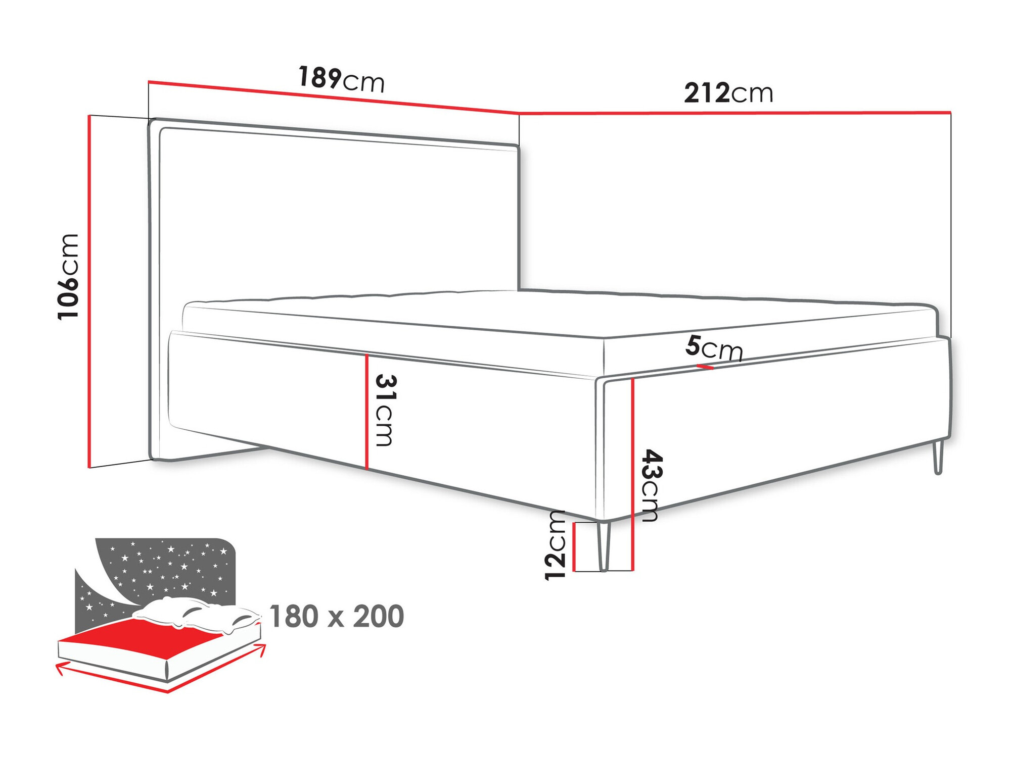 Bed ComfiDream 193 (Poso 100)