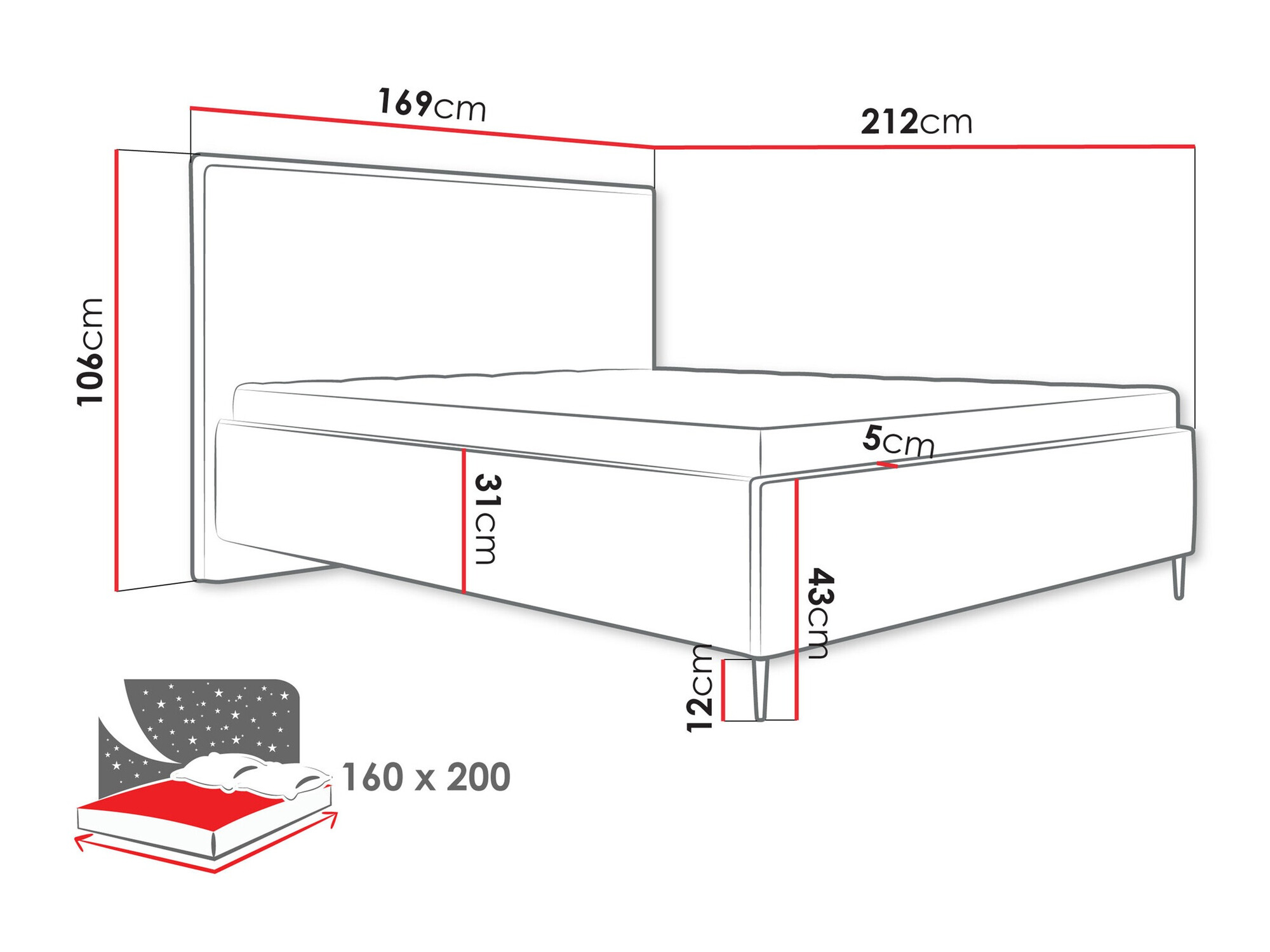 Bed ComfiDream 193 (Poso 110)