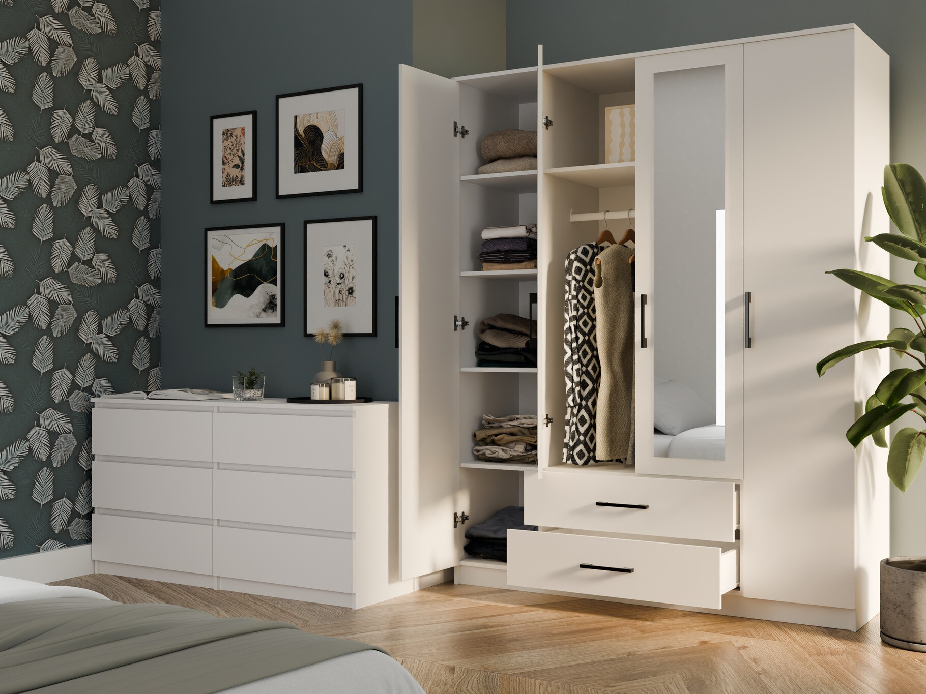 Kledingkast Mandeville 117 (Wit)
