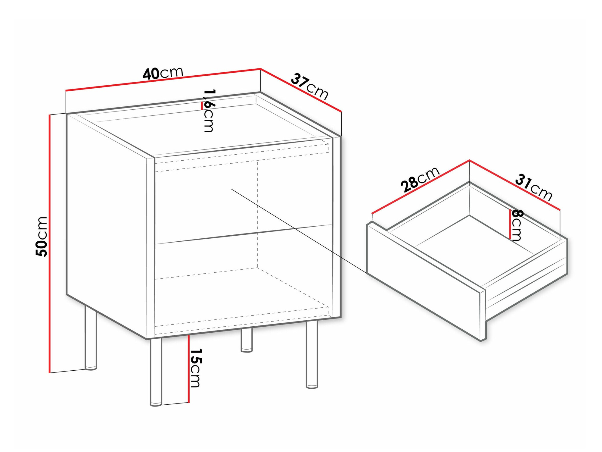 Nachtkastje Comfivo Belviro