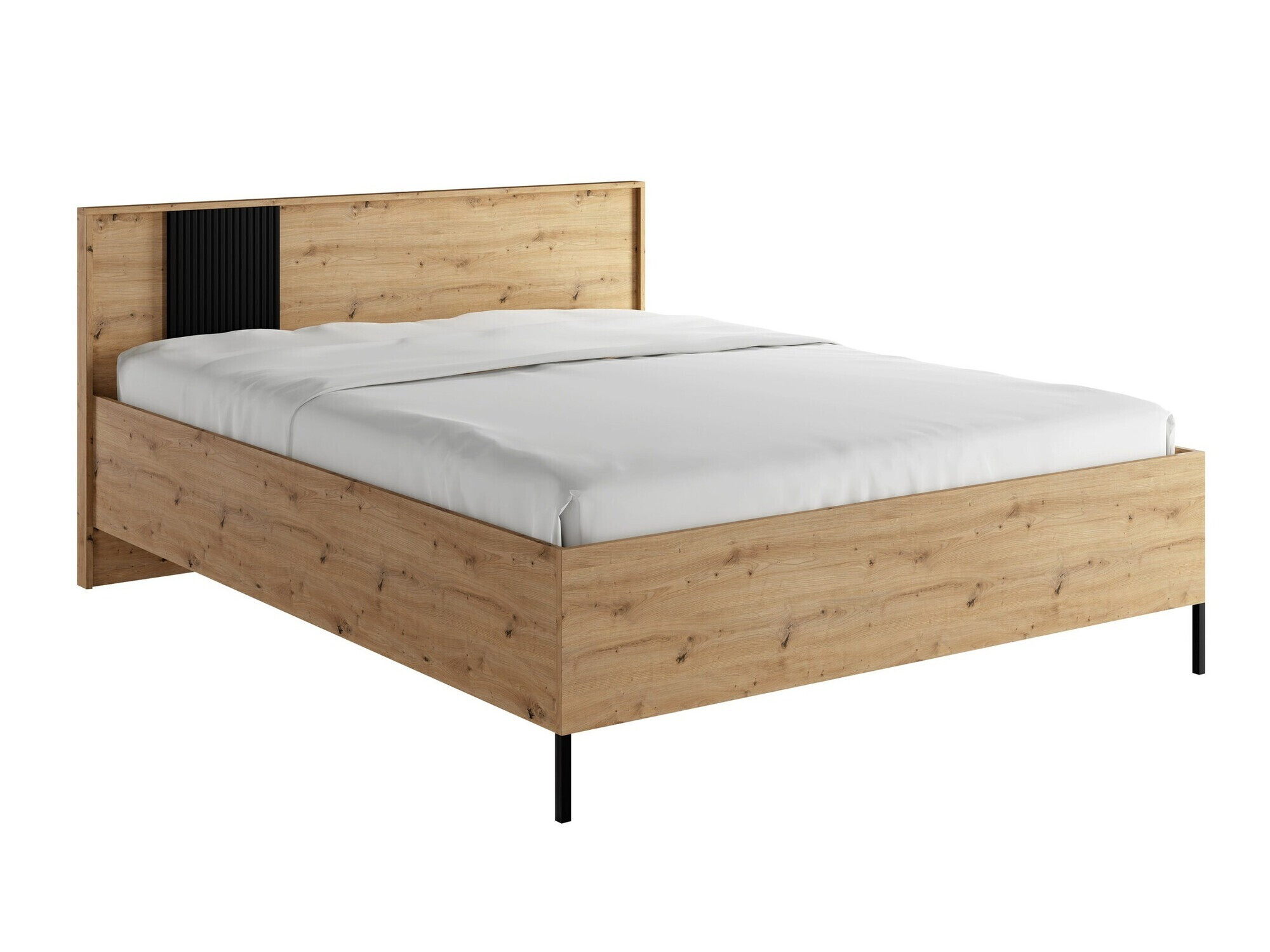 Bed Lunole 105 (Artisan eiken + Zwart)