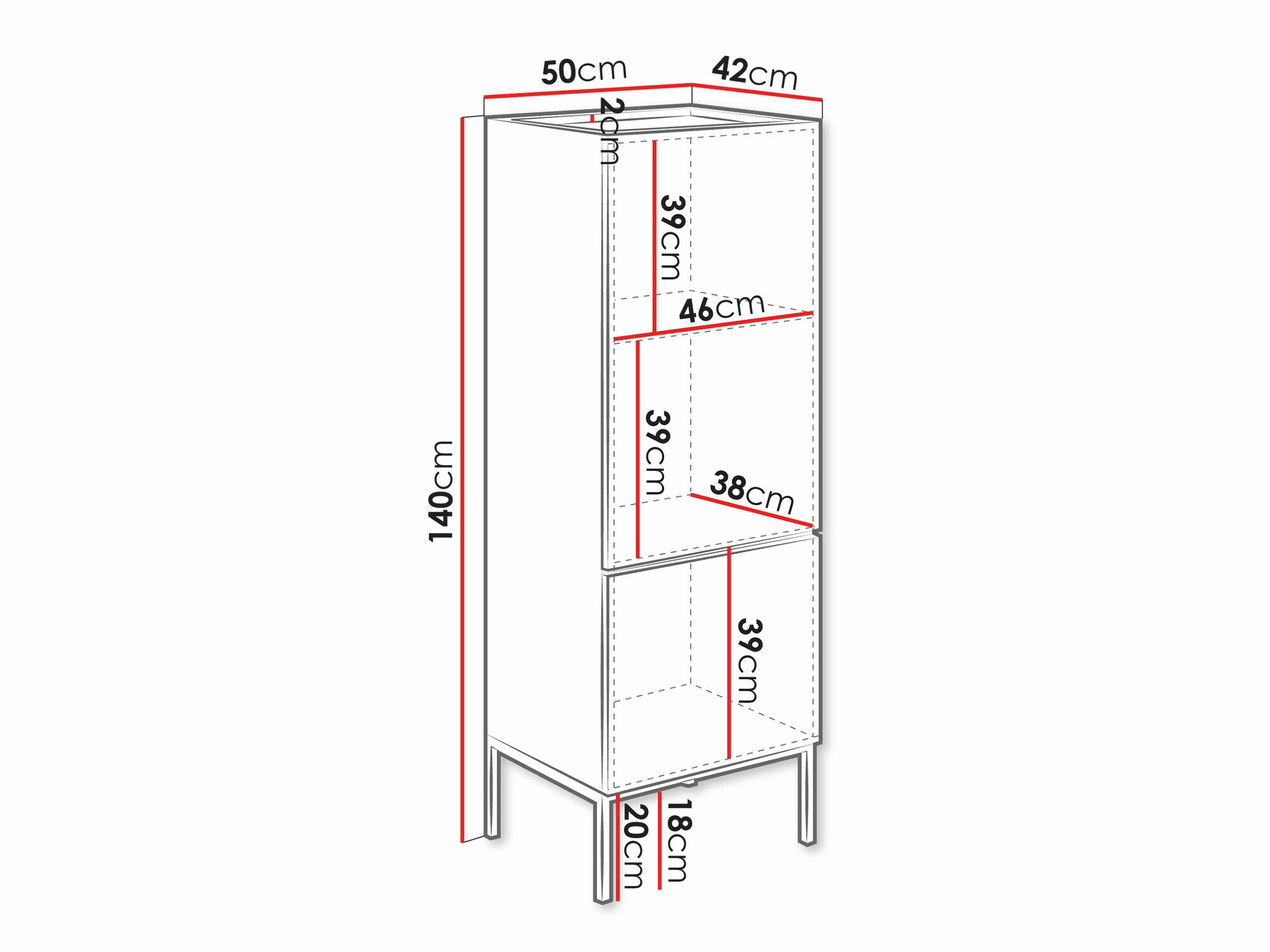 Boekenkast Lunole 102 (Kasjmier)