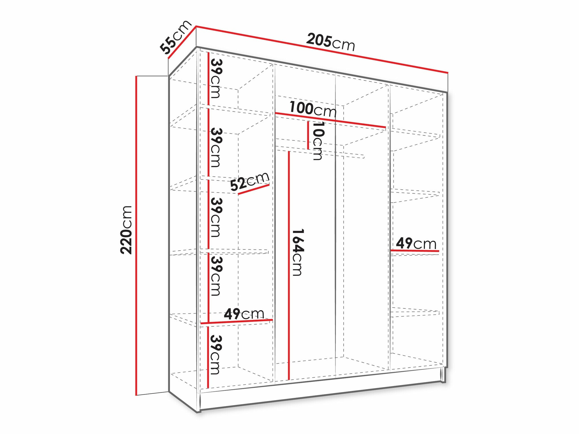 Kledingkast Lunole 107 (Kasjmier)