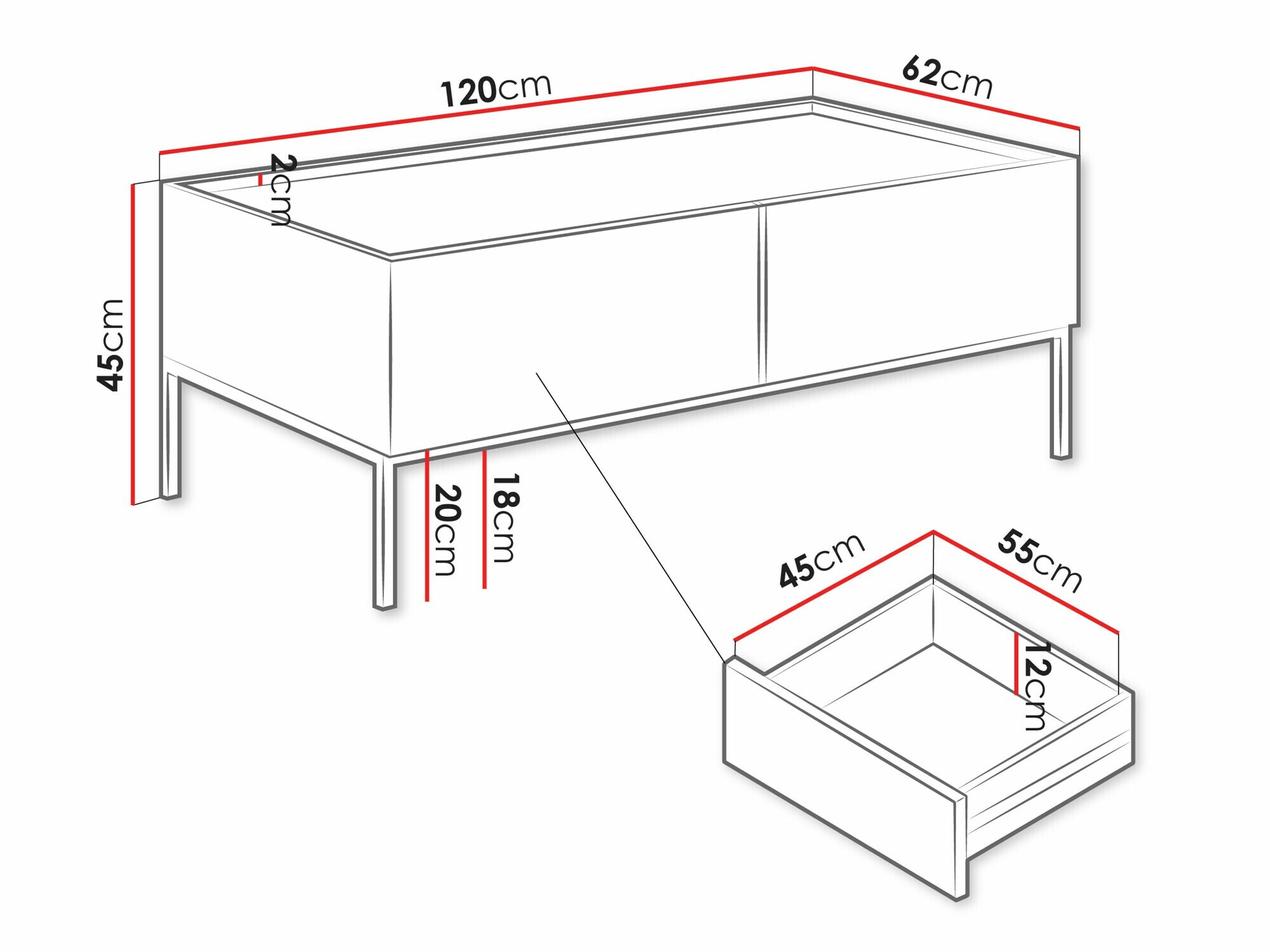 Salontafel Lunole 104 (Kasjmier)