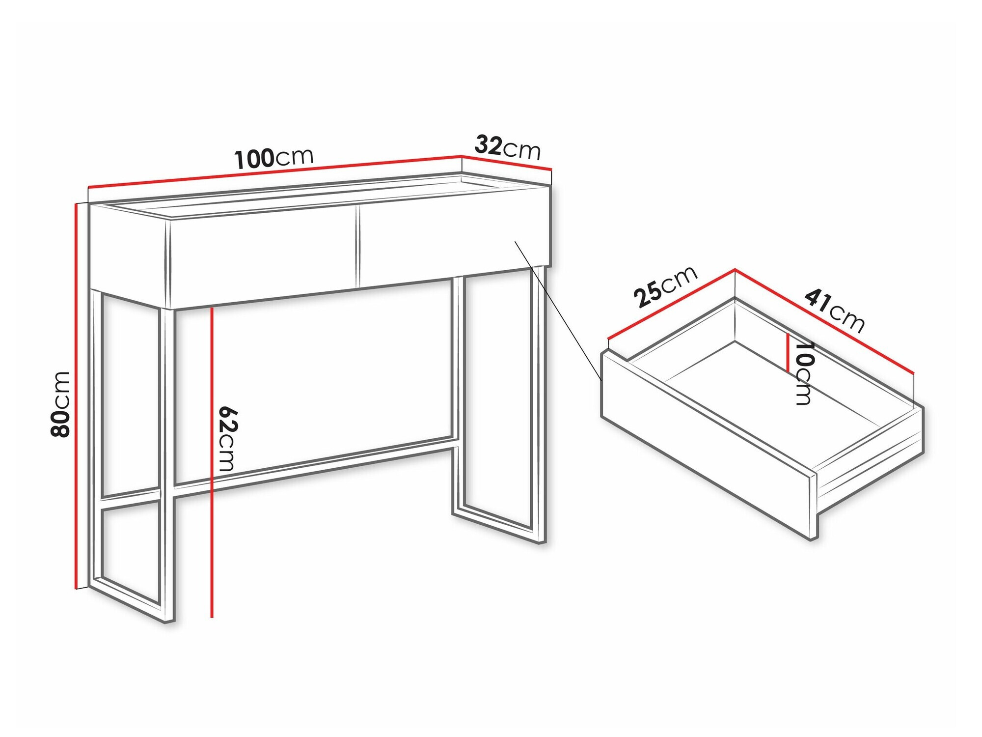 Wandtafel Lunole 103 (Artisan eiken + Zwart)