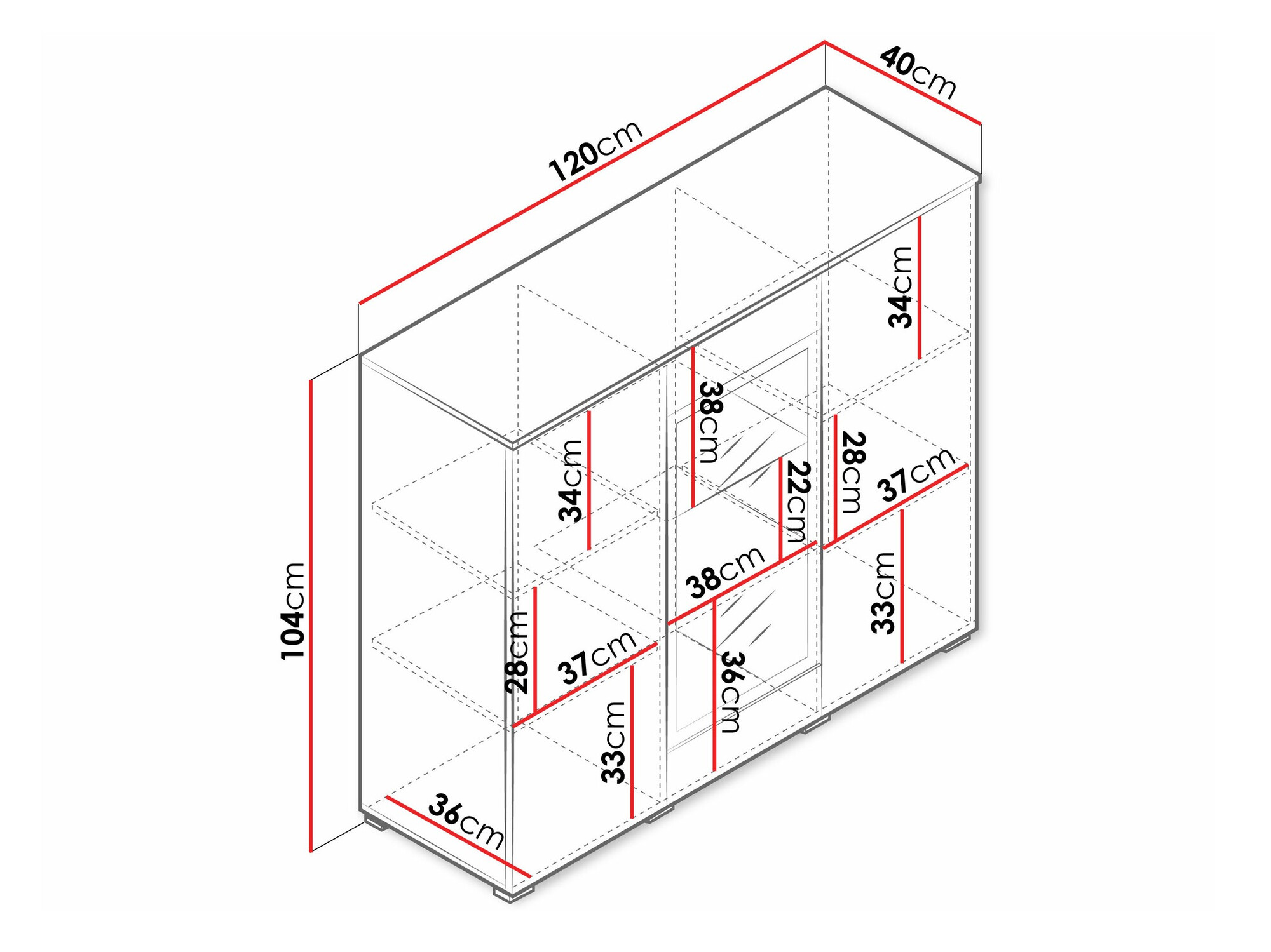 Dressoir Sarasota 186 (Grafiet)