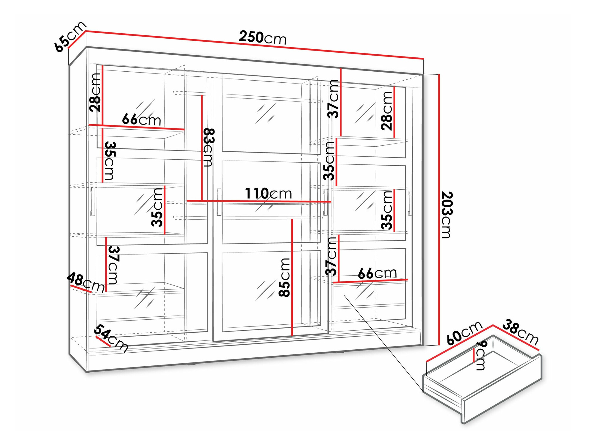 Kledingkast Comfivo 428 (Wit)
