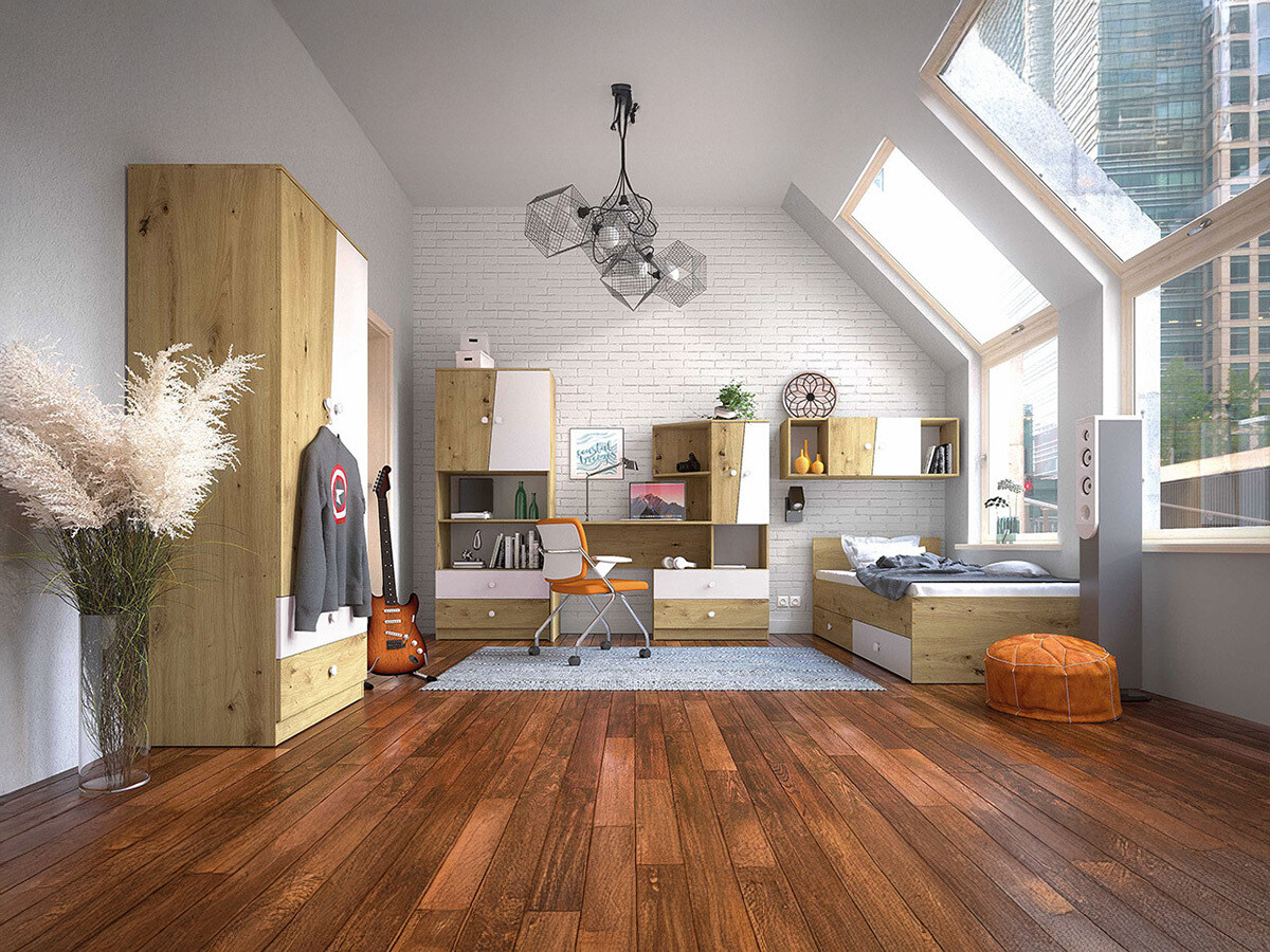 Meubelset Almira 114 (Artisan eiken + Wit)