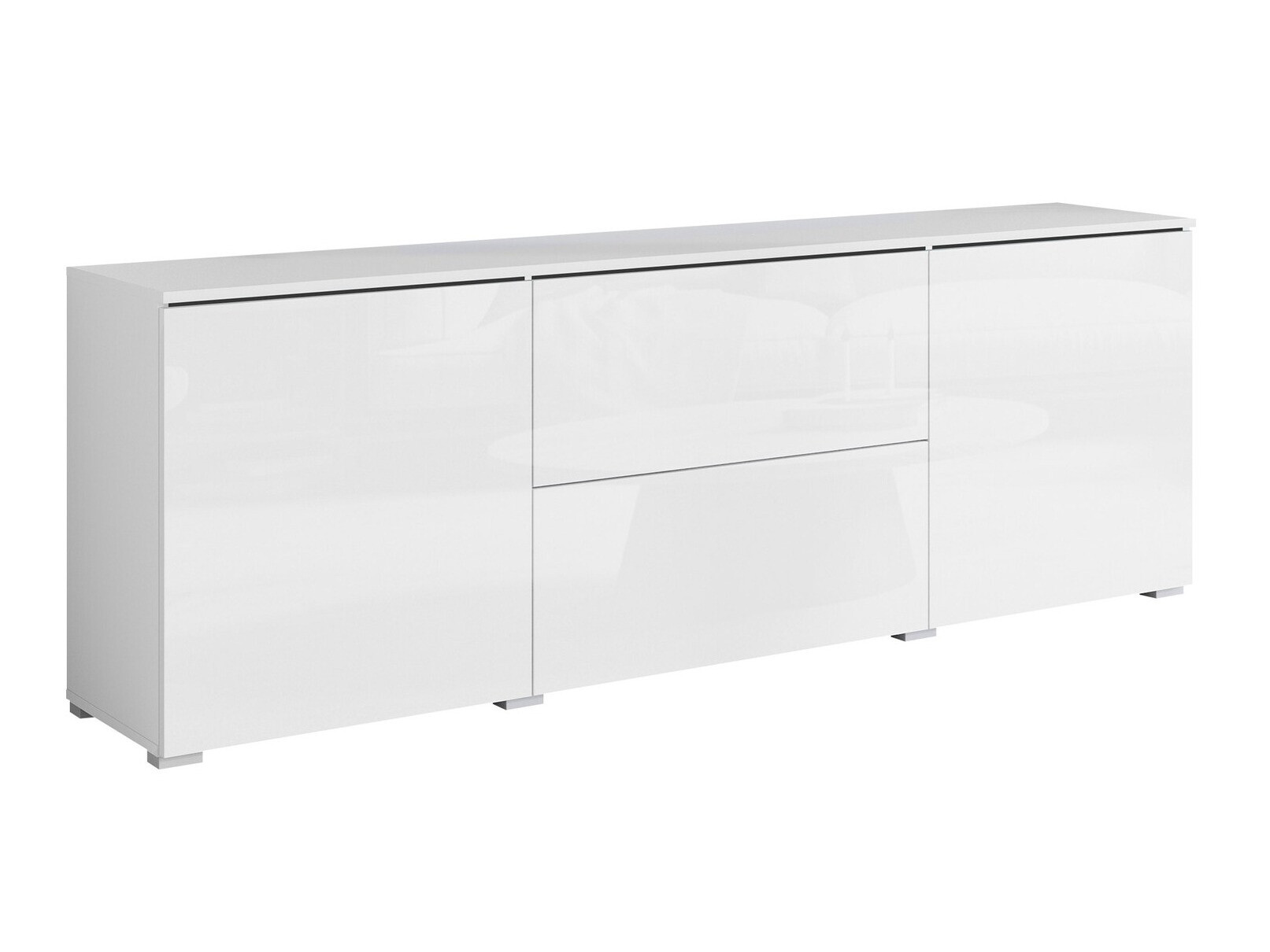 TV-meubel Mirfivo 104 (Wit + Glanzend wit)