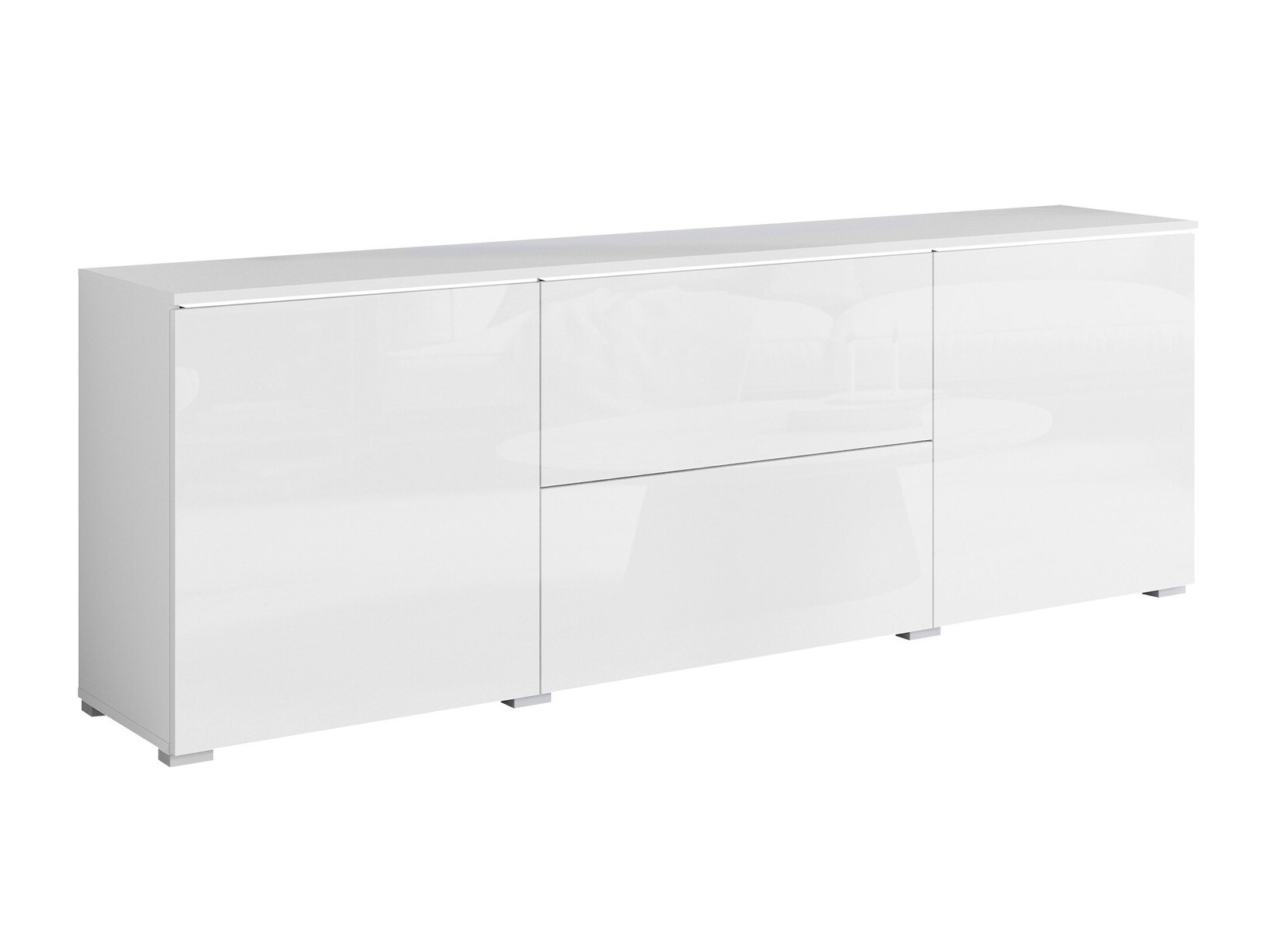 TV-meubel Mirfivo 104 (Wit + Glanzend wit)