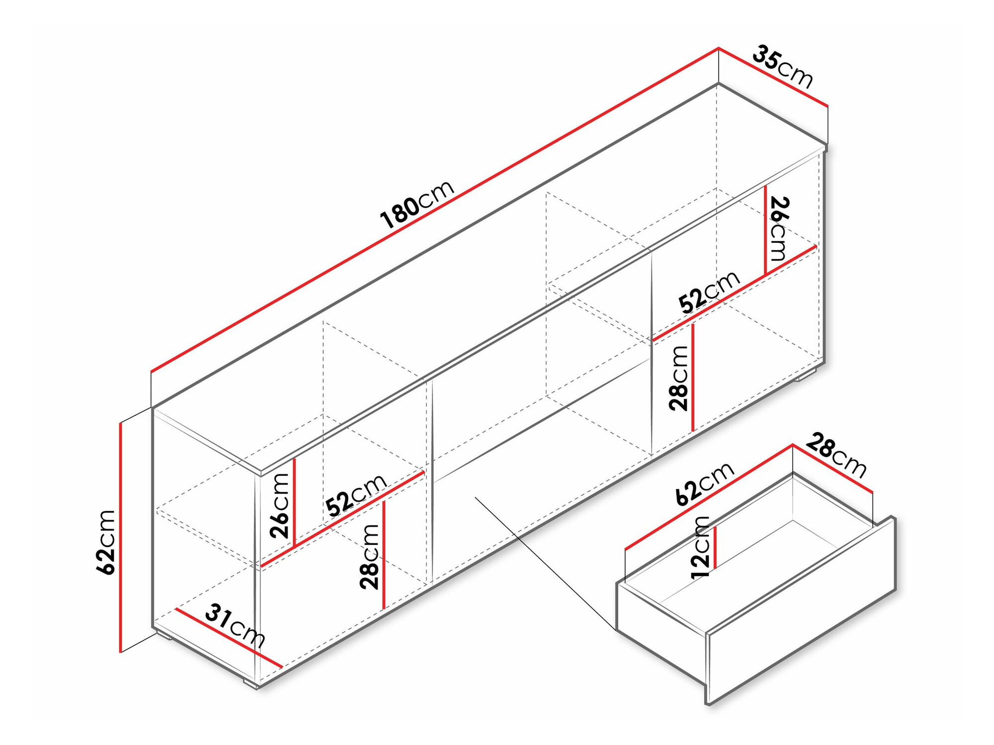 TV-meubel Sarasota 190 (Grafiet)