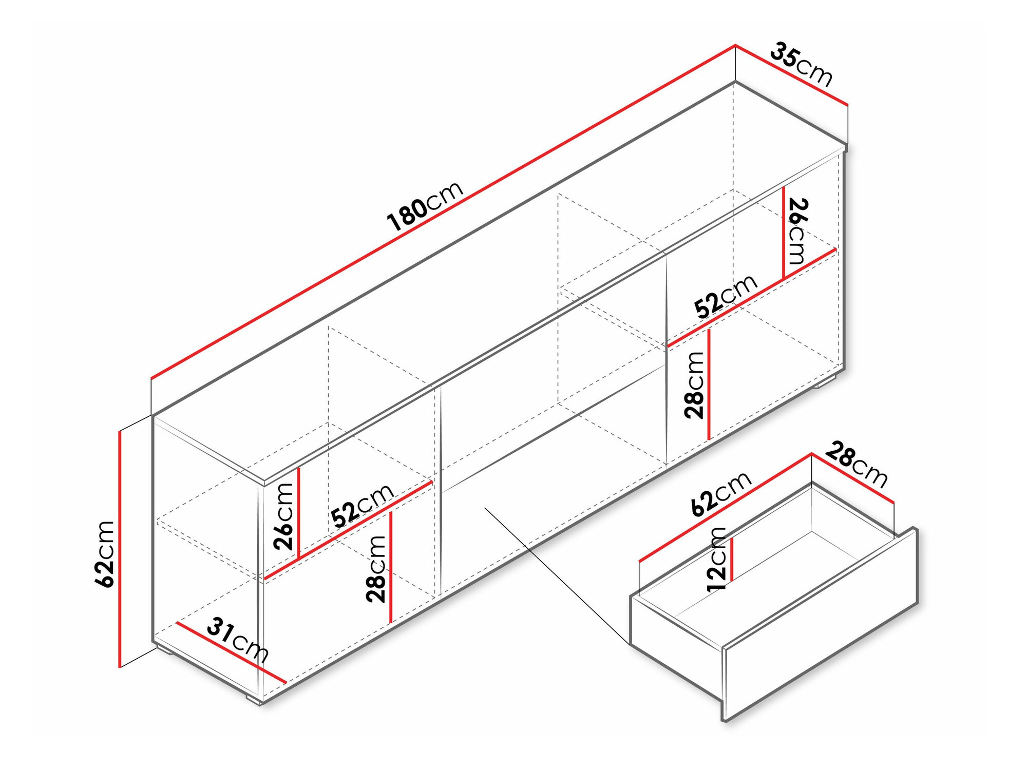 TV-meubel Sarasota 190 (Wotan eik)