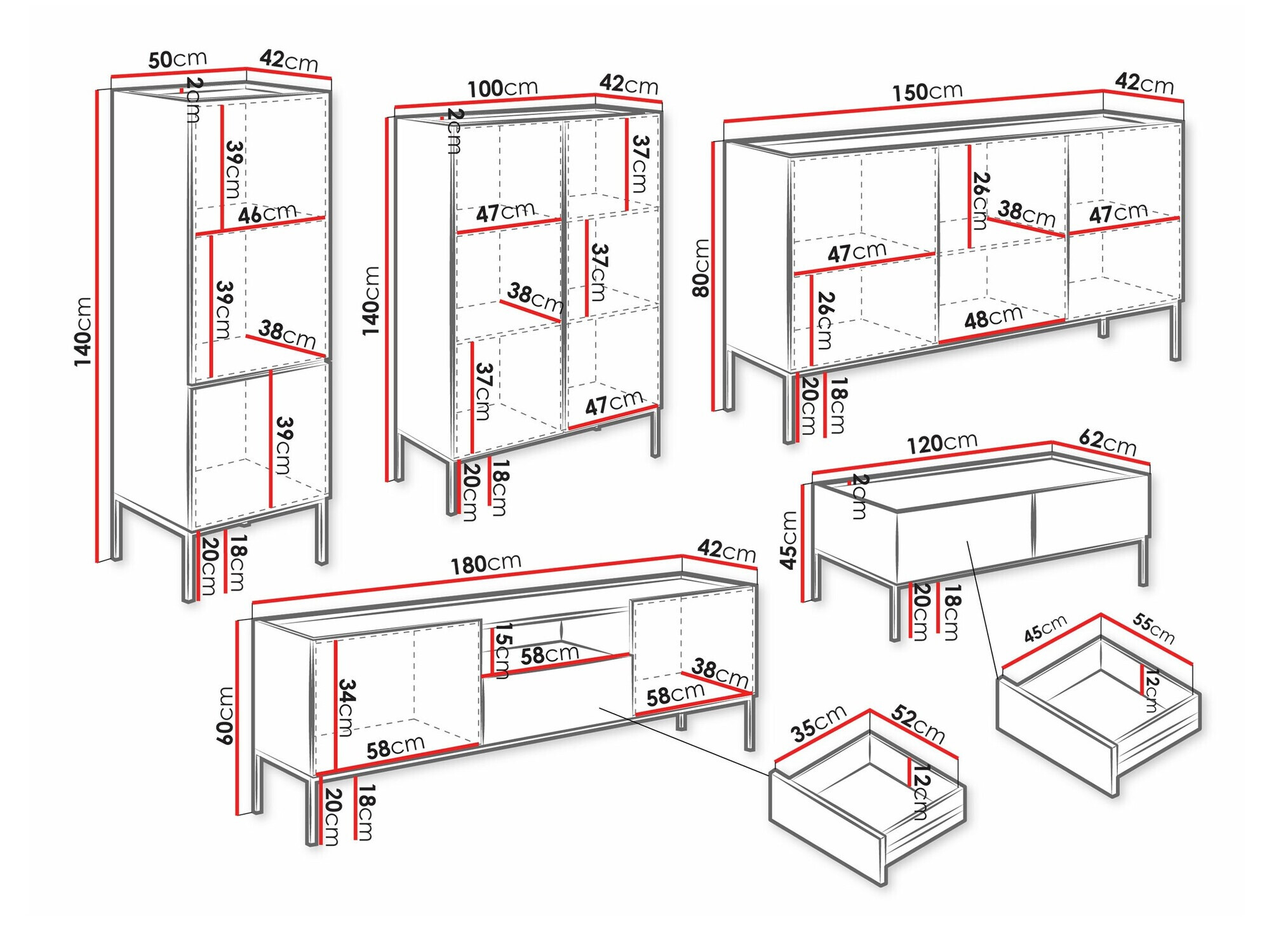 Woonkamerset Lunole 110 (Kasjmier)