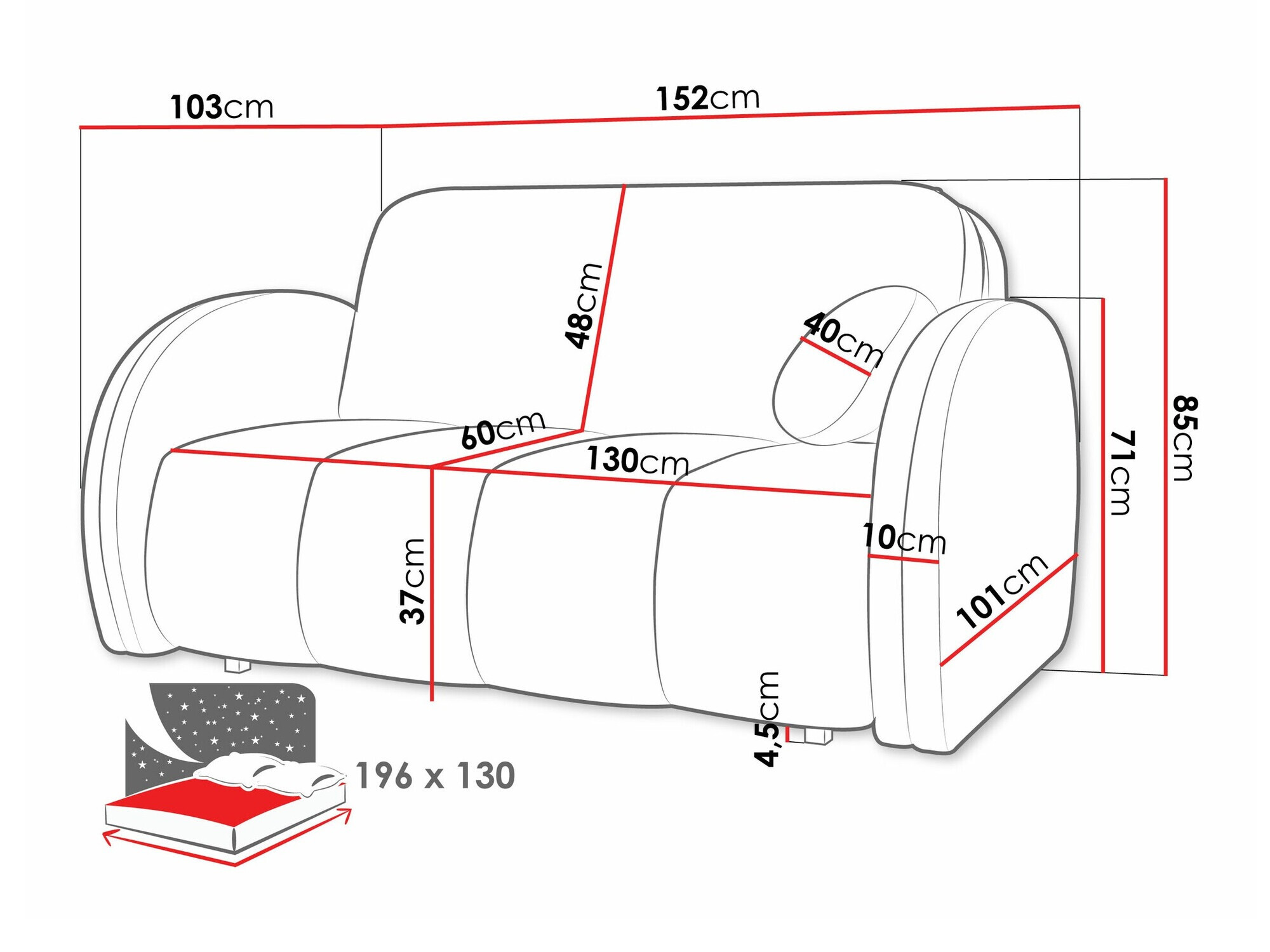 Slaapbank Columbus 242 (Velo 623)