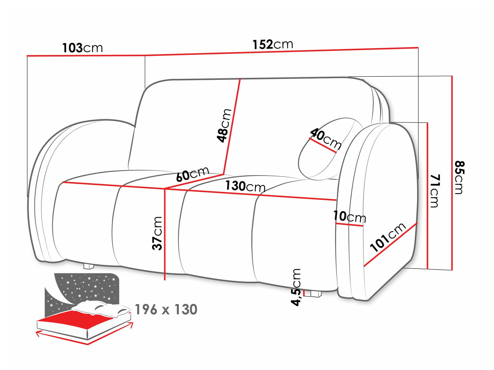 Slaapbank Columbus 242 (Velo 627)