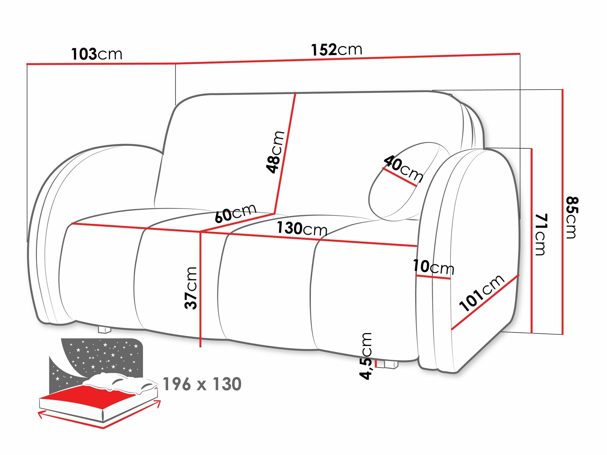 Slaapbank Columbus 242 (Velo 635)