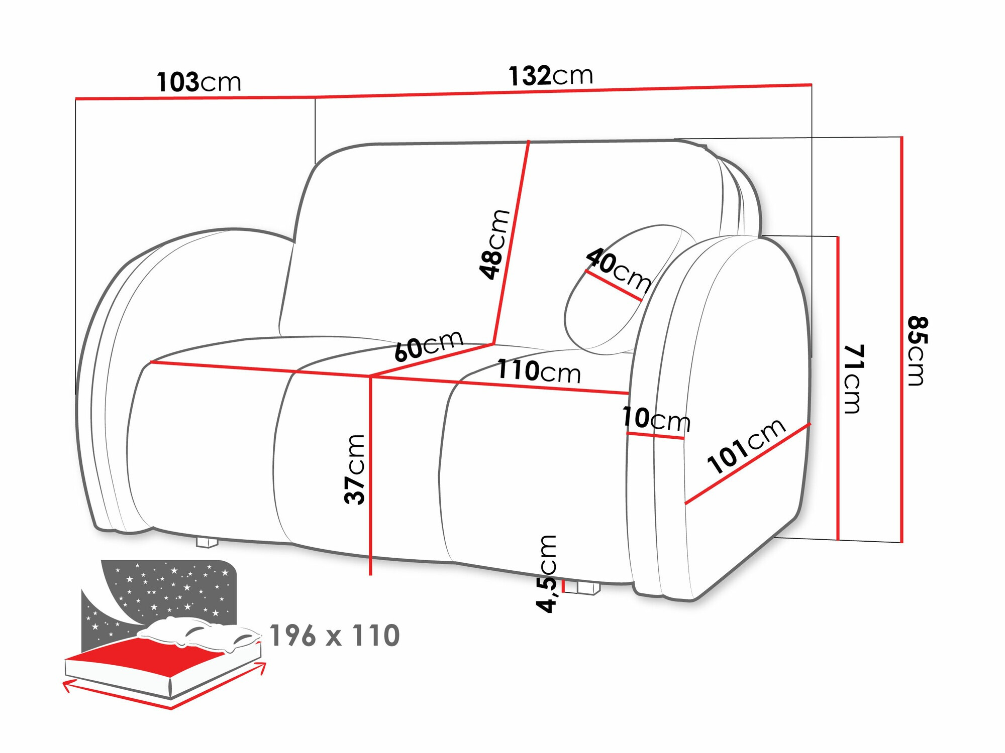 Slaapbank Columbus 243 (Velo 627)