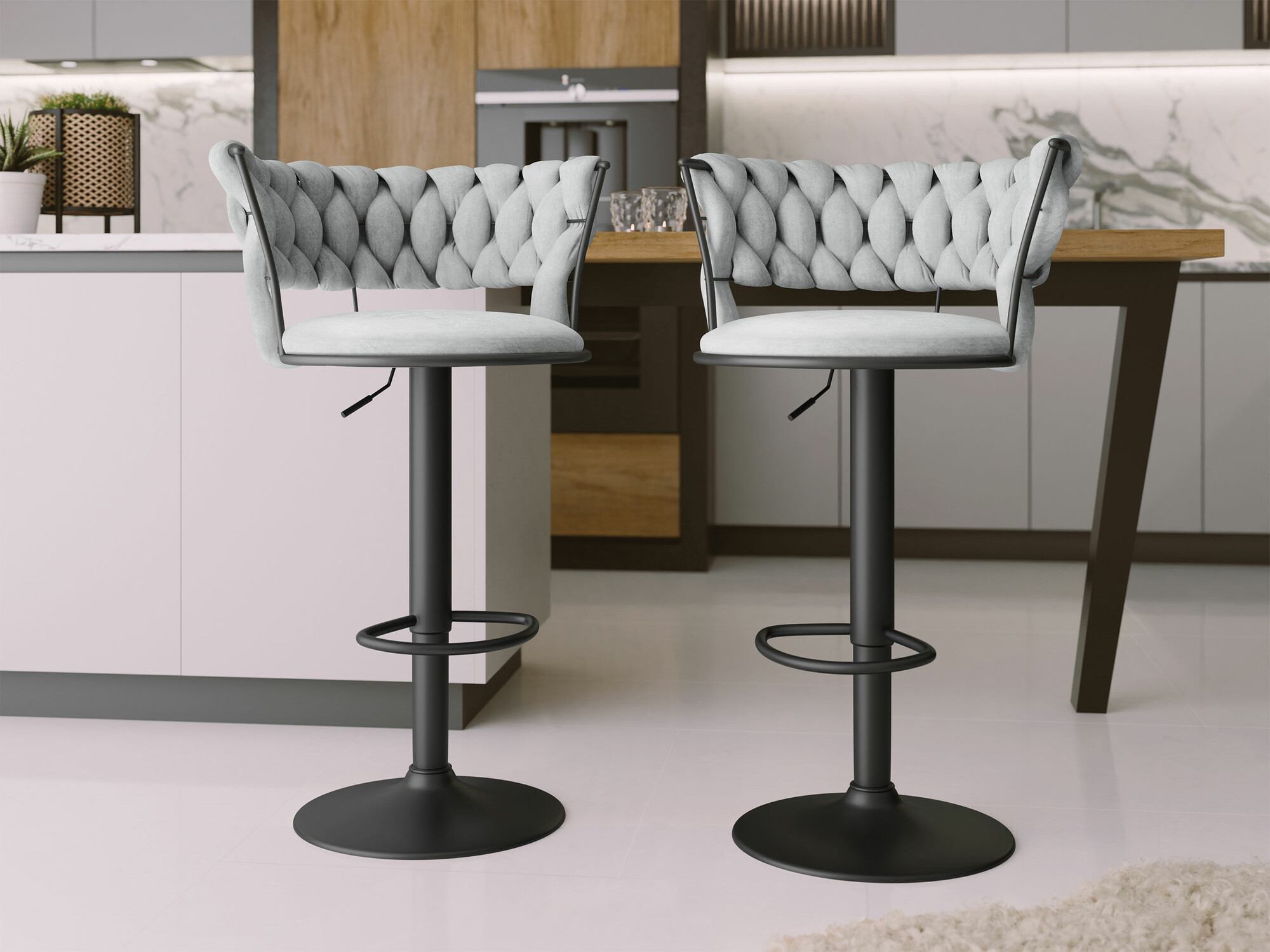 Barkruk Comfivo 441 (Zwart + Grijs)