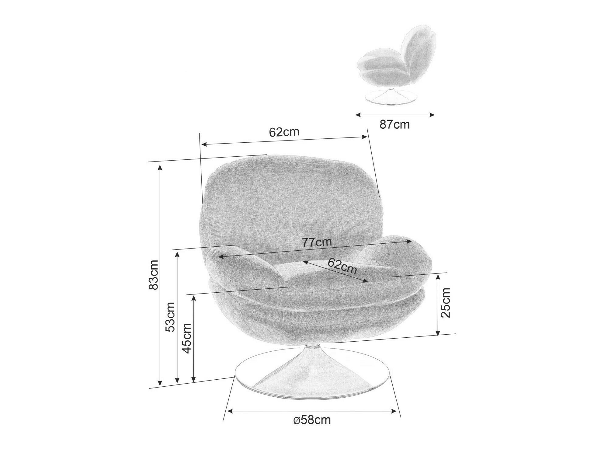 Fauteuil Detroit 700 (Donkergrijs)