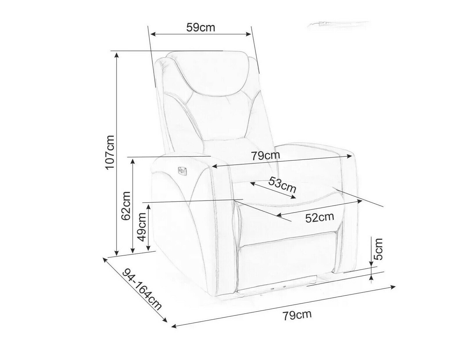Relaxfauteuil Detroit 167 (Beige)