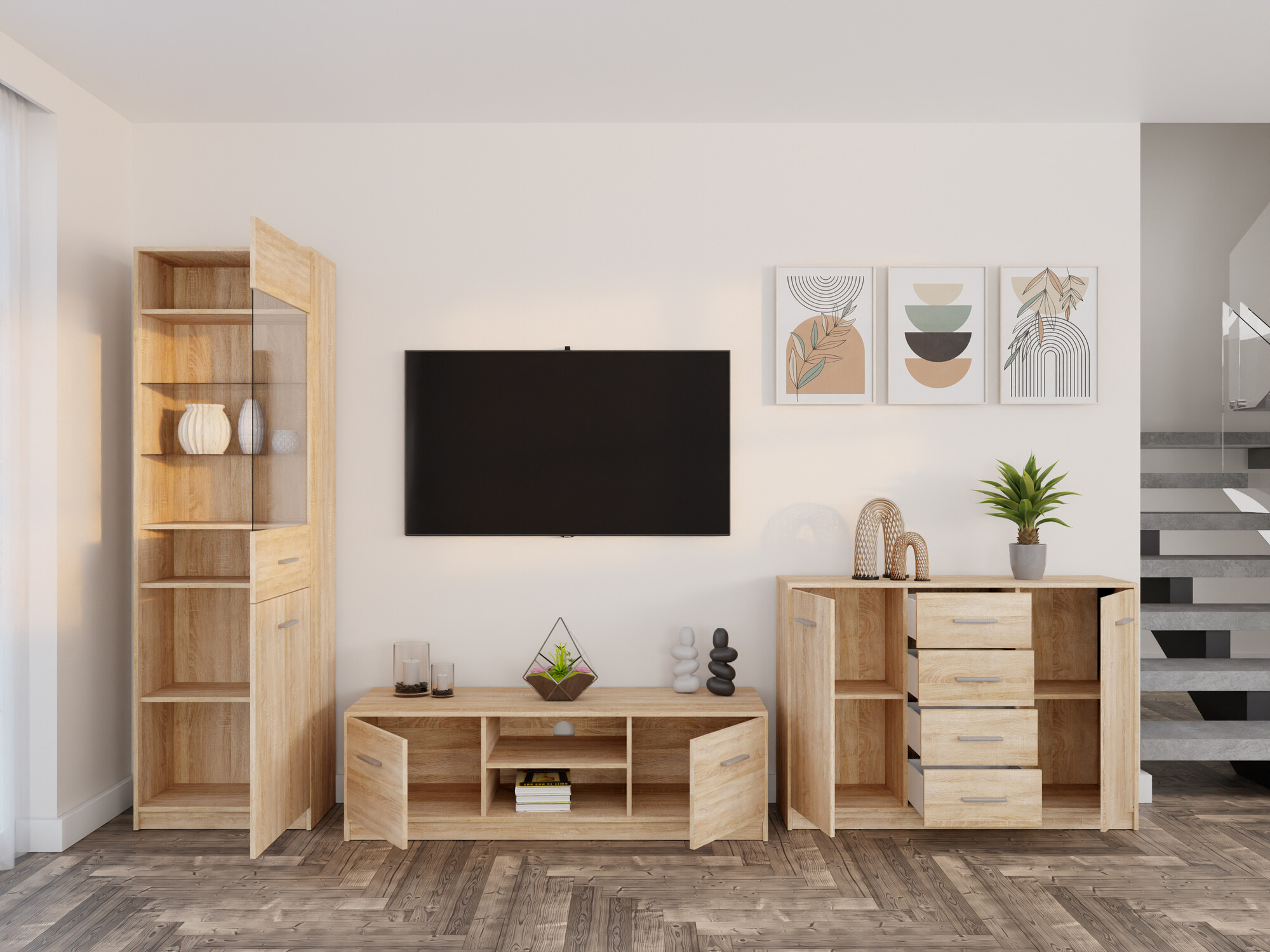 Woonkamerset Novsore 162 (Sonoma eik)