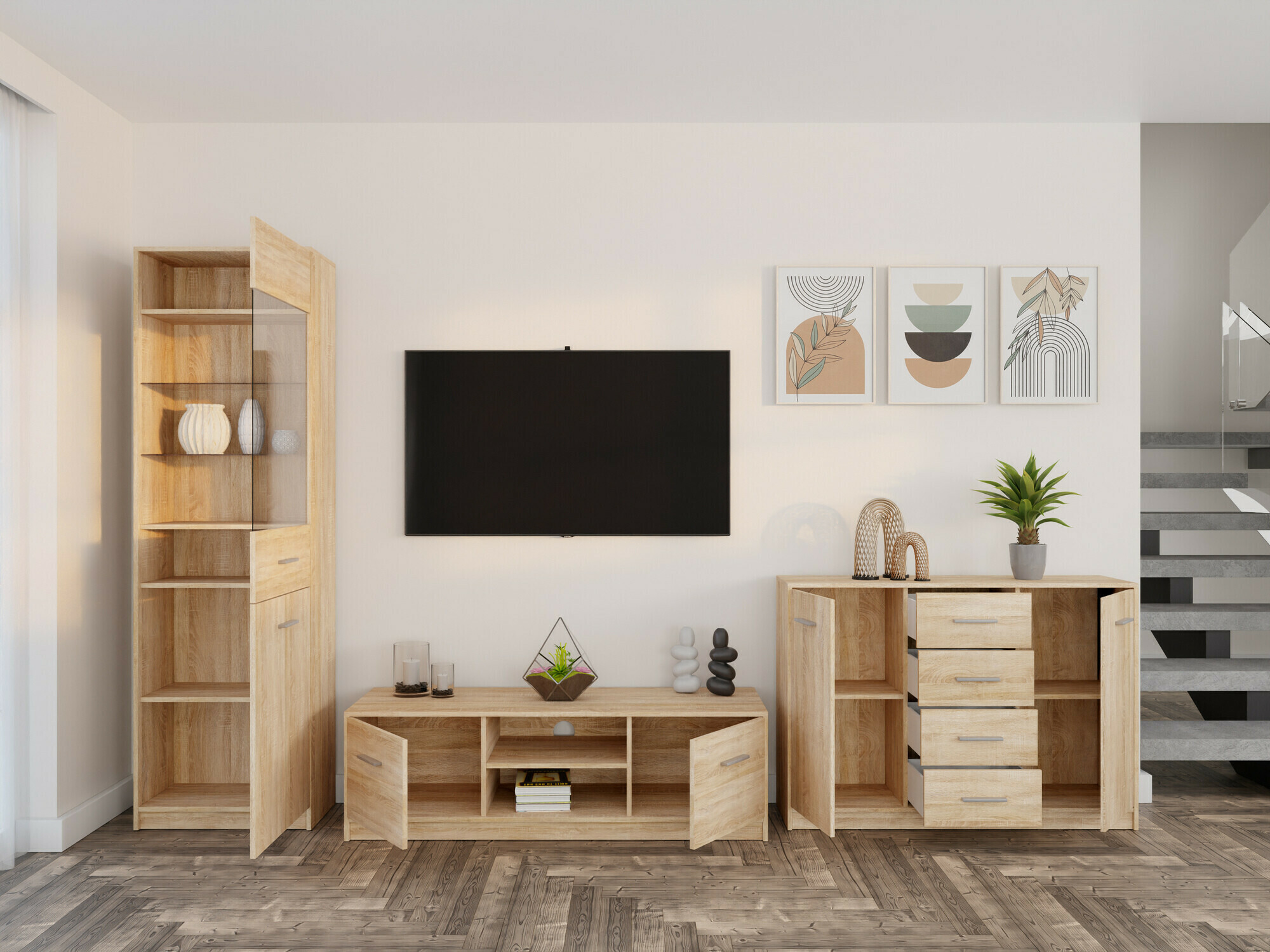 Woonkamerset Novsore 162 (Sonoma eik)