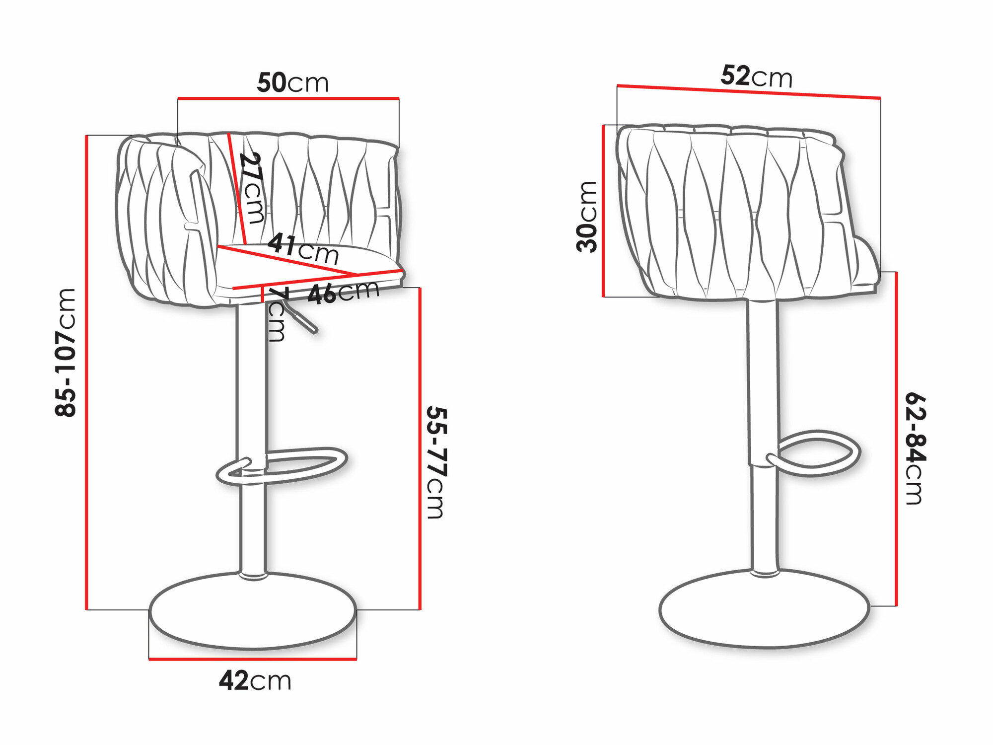 Barkruk Comfivo 435 (Zilver + Grijs)