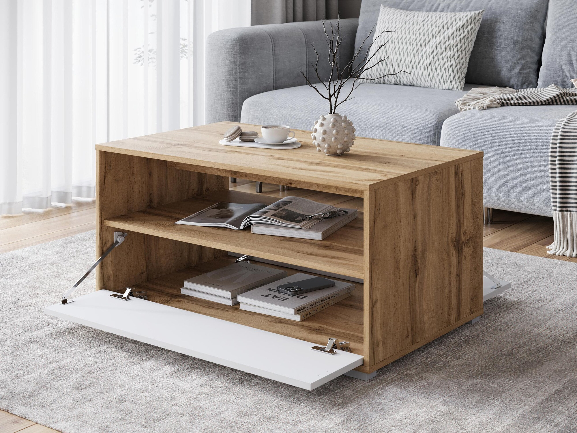 Salontafel Sarasota 188 (Wotan eik + Wit)