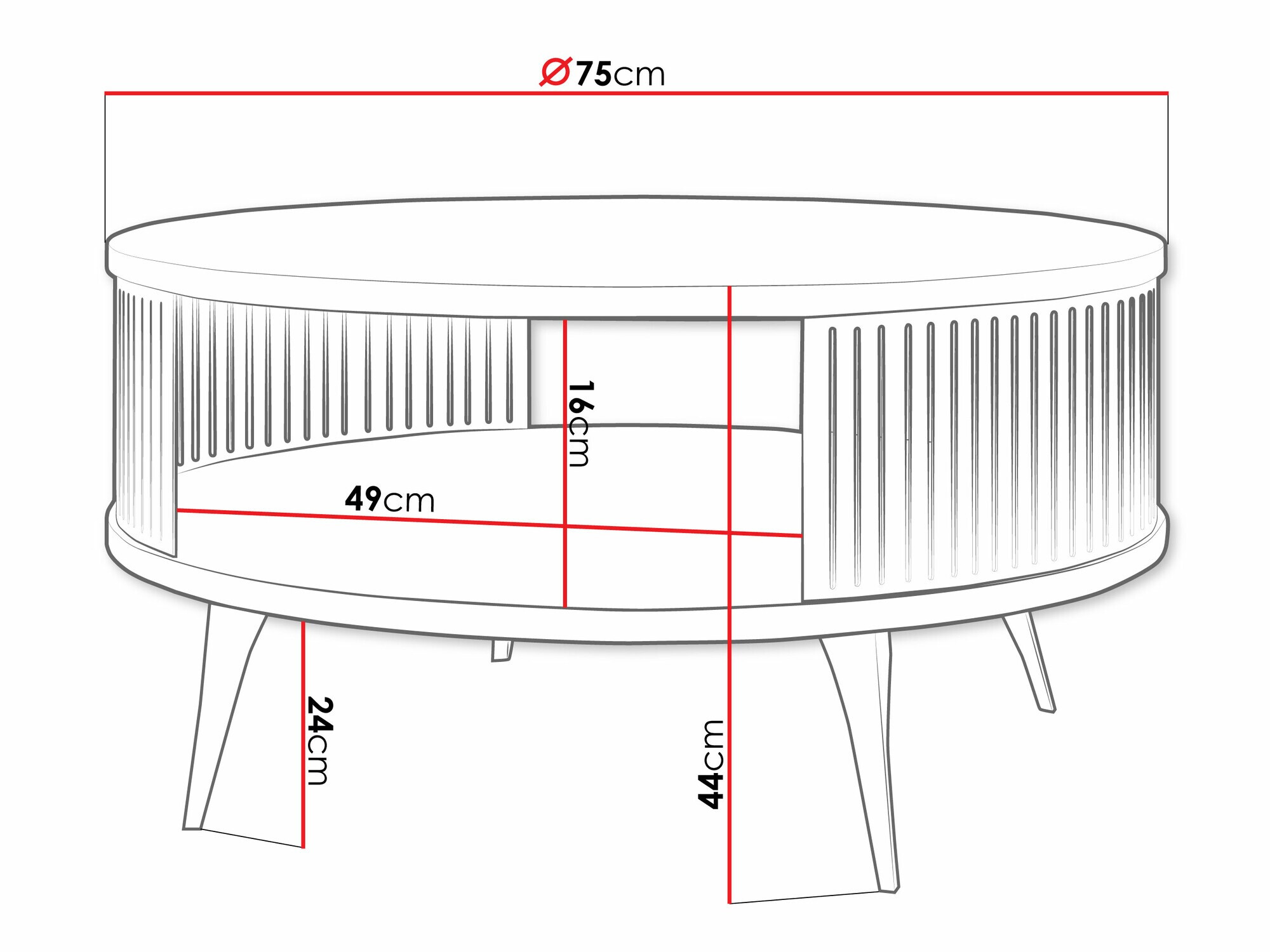 Salontafel Sordore 100 (Zwart + Kasjmier)