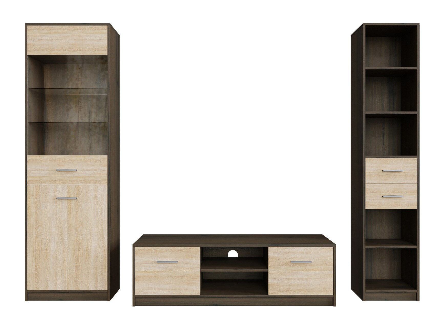 Woonkamerset Novsore 163 (Donkere eik + Sonoma eik)