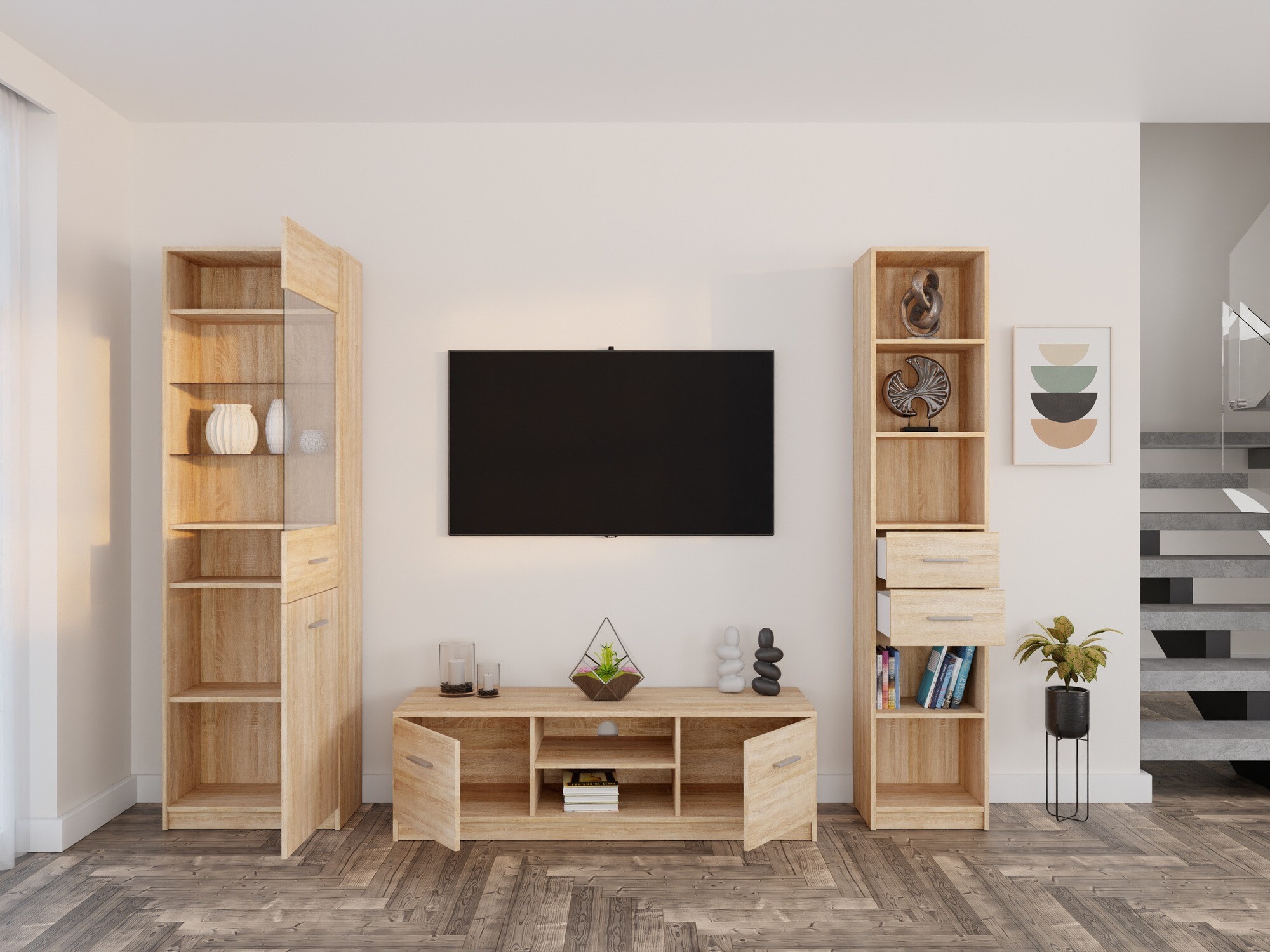 Woonkamerset Novsore 163 (Sonoma eik)