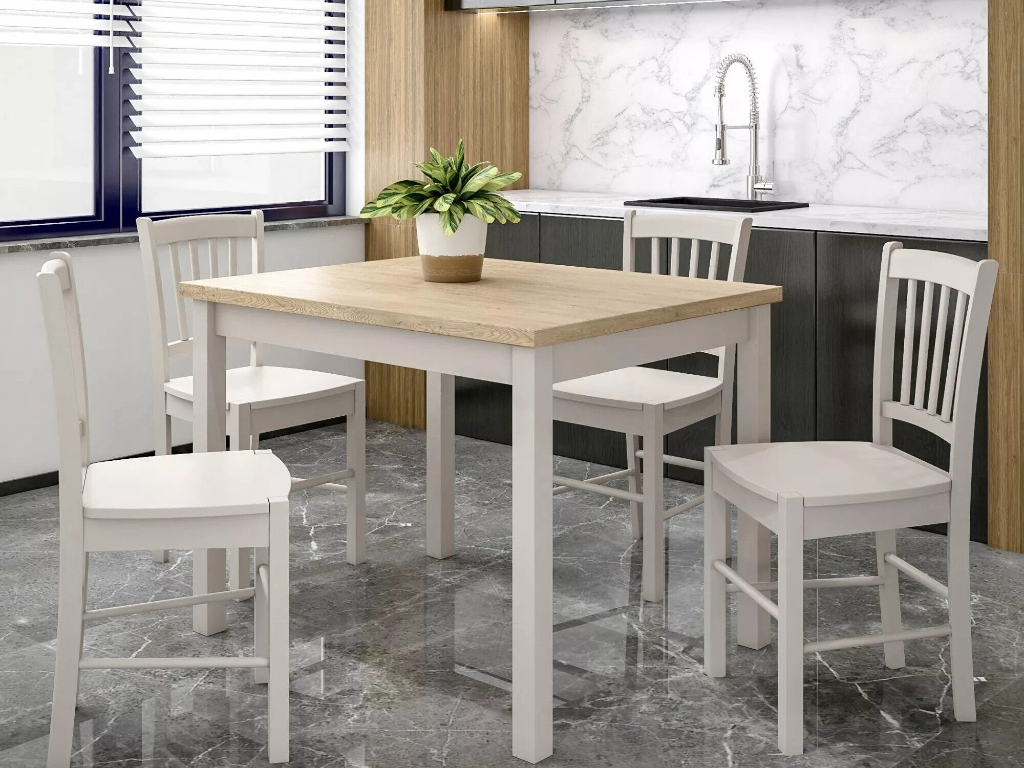 Tafel Detroit 345 (Eiken + Kasjmier)