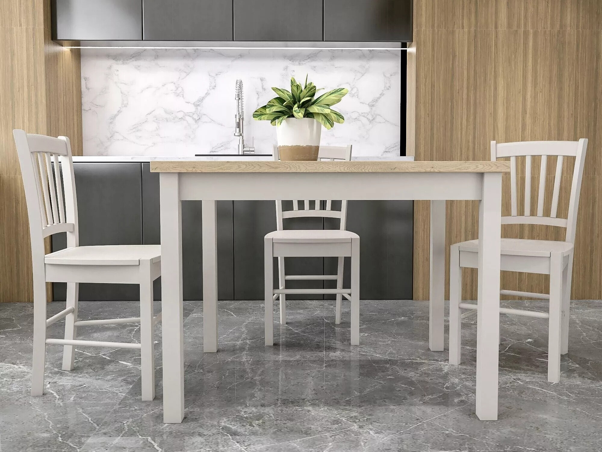 Tafel Detroit 345 (Eiken + Kasjmier)